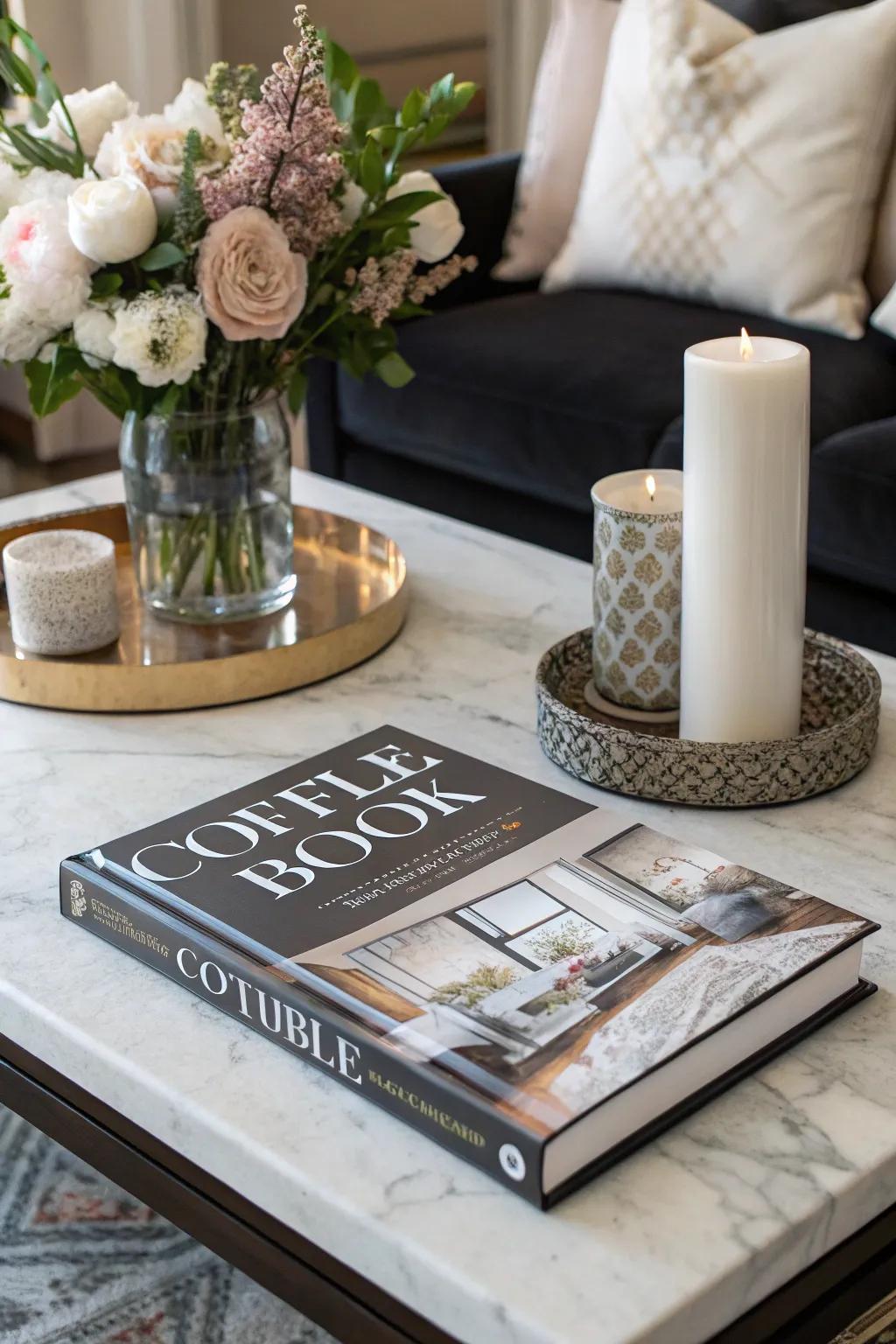 Incorporate style and interest with a refined coffee table book.