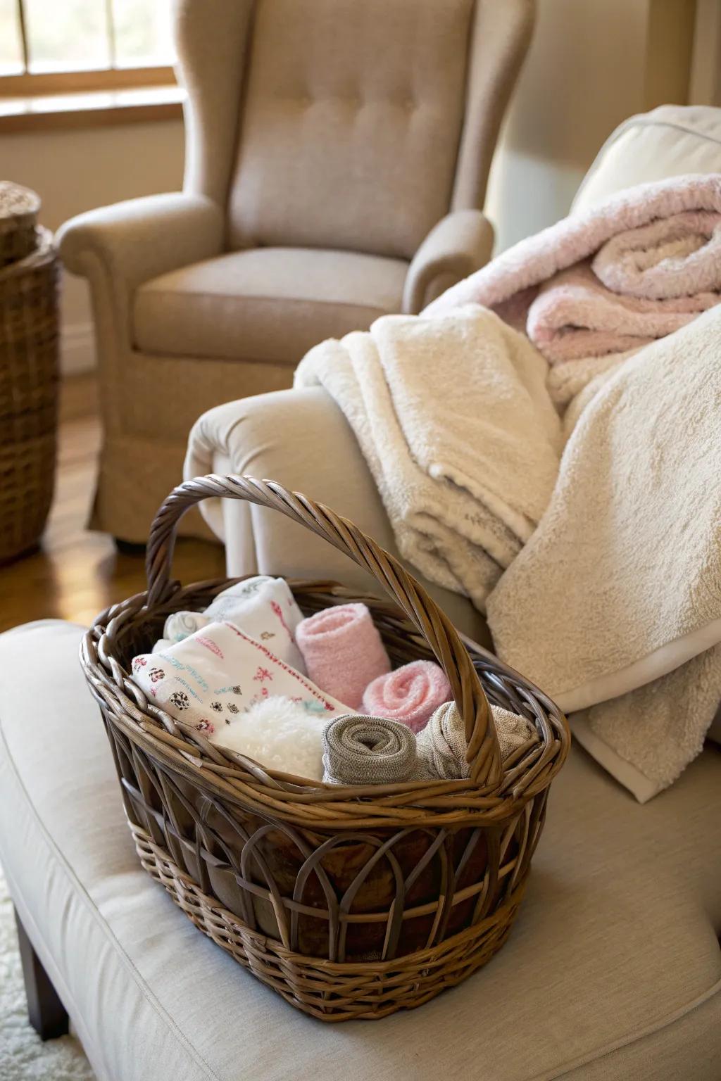 Comforting items to enhance relaxation for new parents.