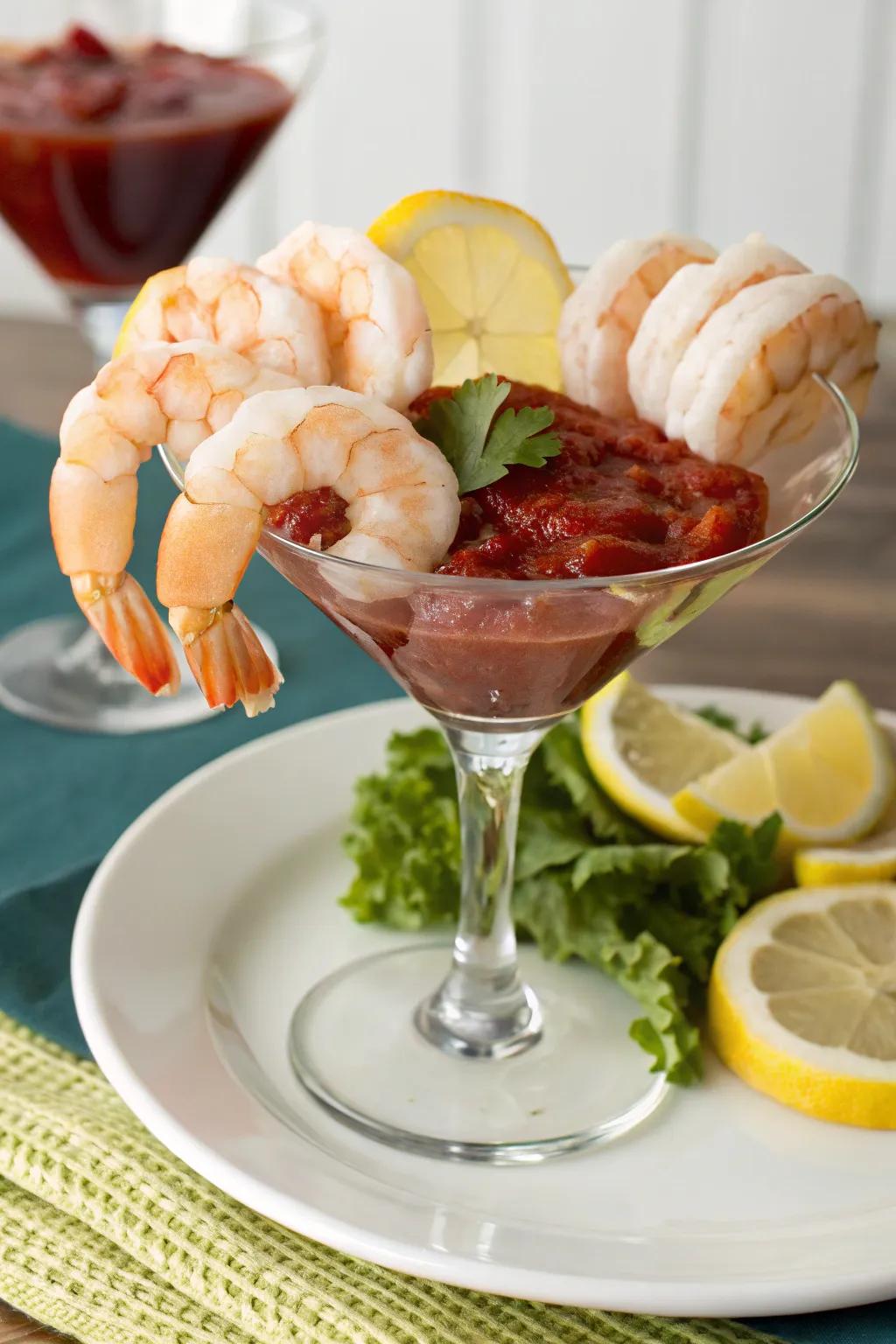 Classic savory shrimp provides a sophisticated initiation to the evening.
