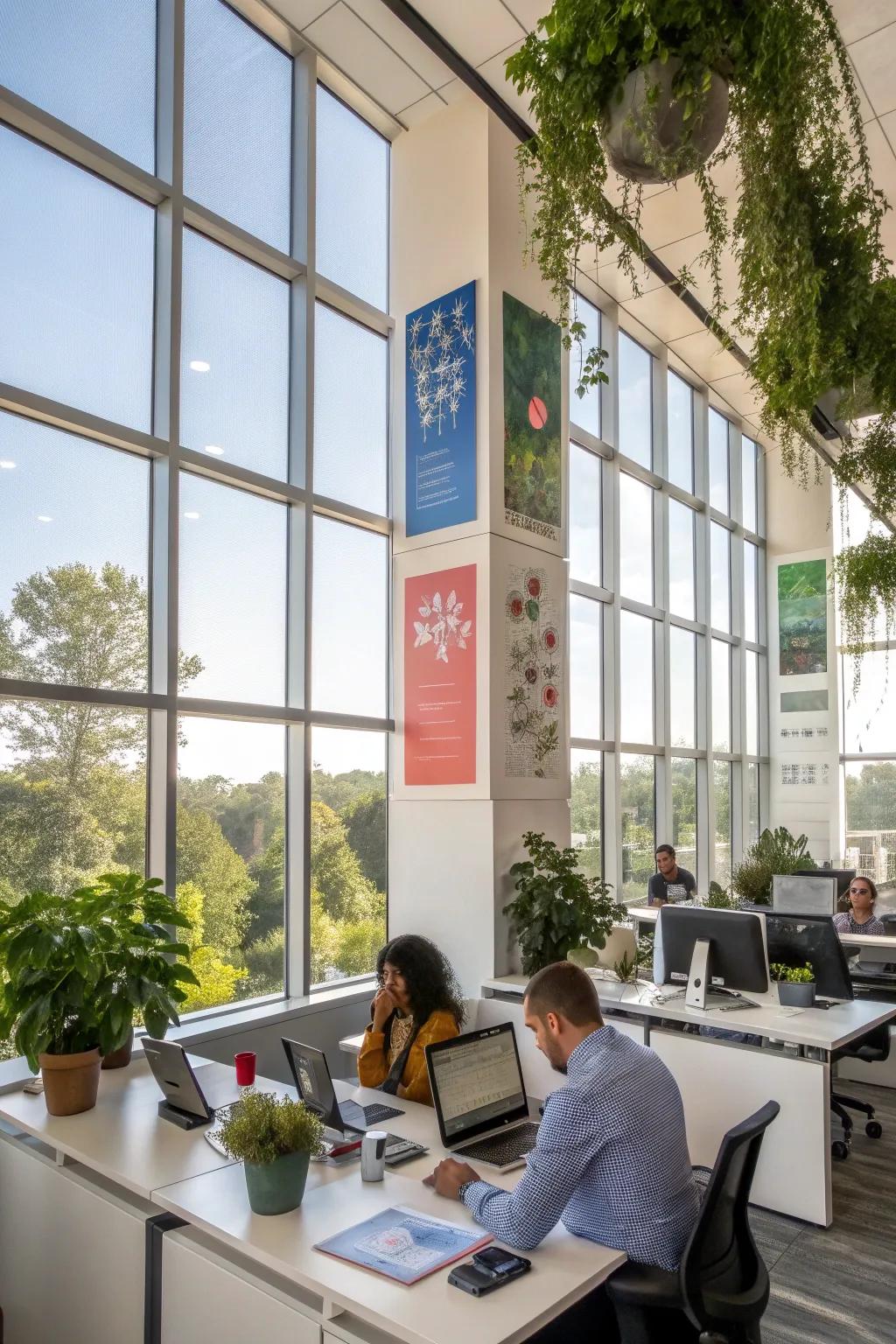 A sunlit office space, perfect for boosting productivity.