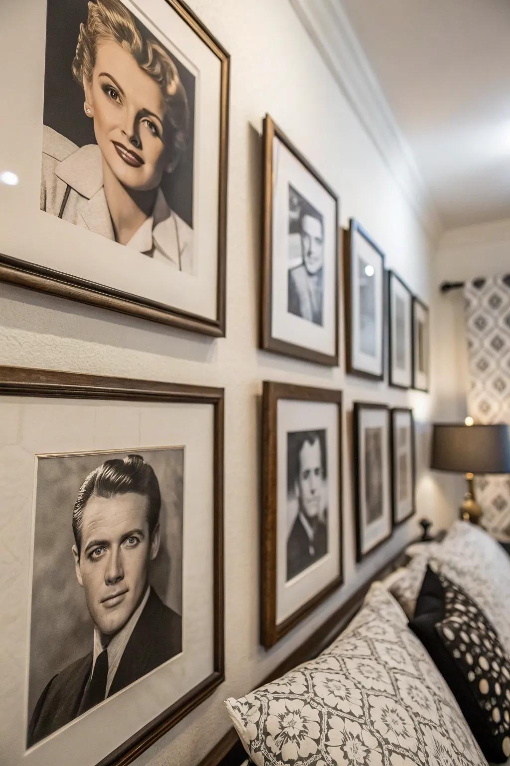 Hollywood likenesses imbue timeless elegance.