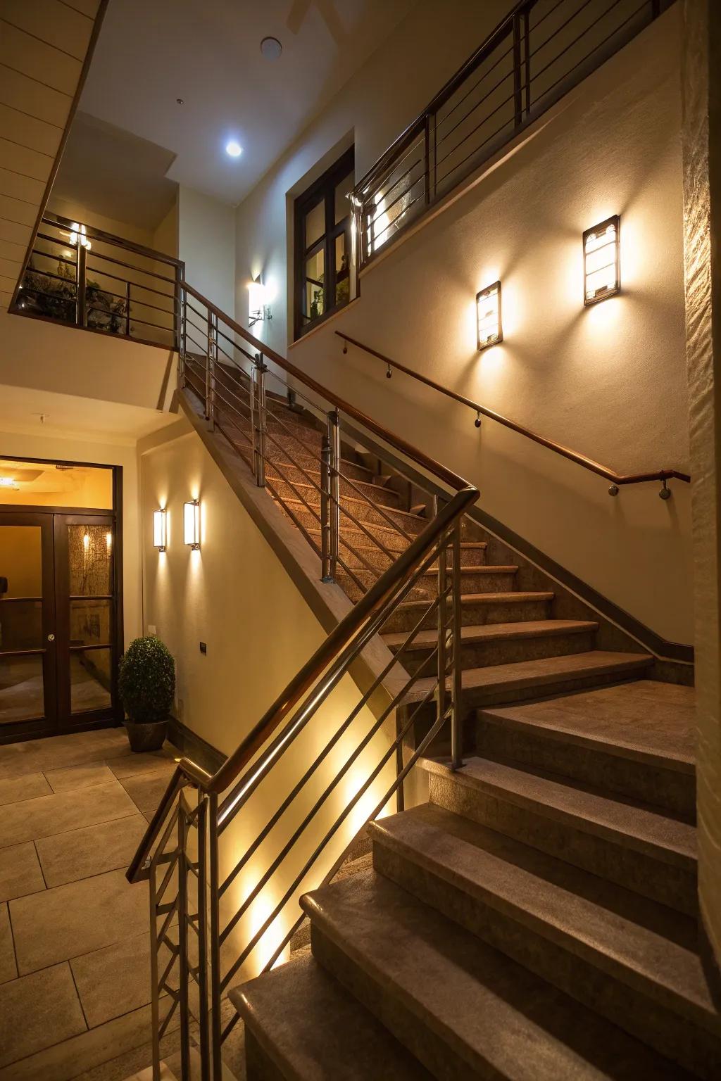 Built-in lighting provides both function and a soft ambiance.