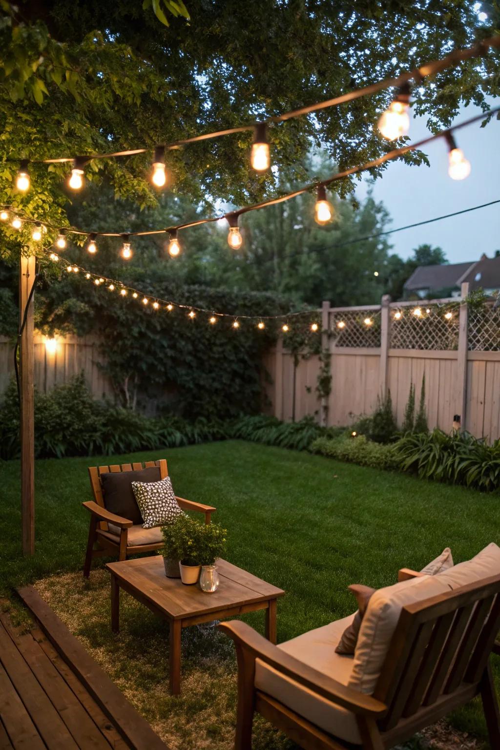 Strand illumination contributes a magical sensation to any open-air space.