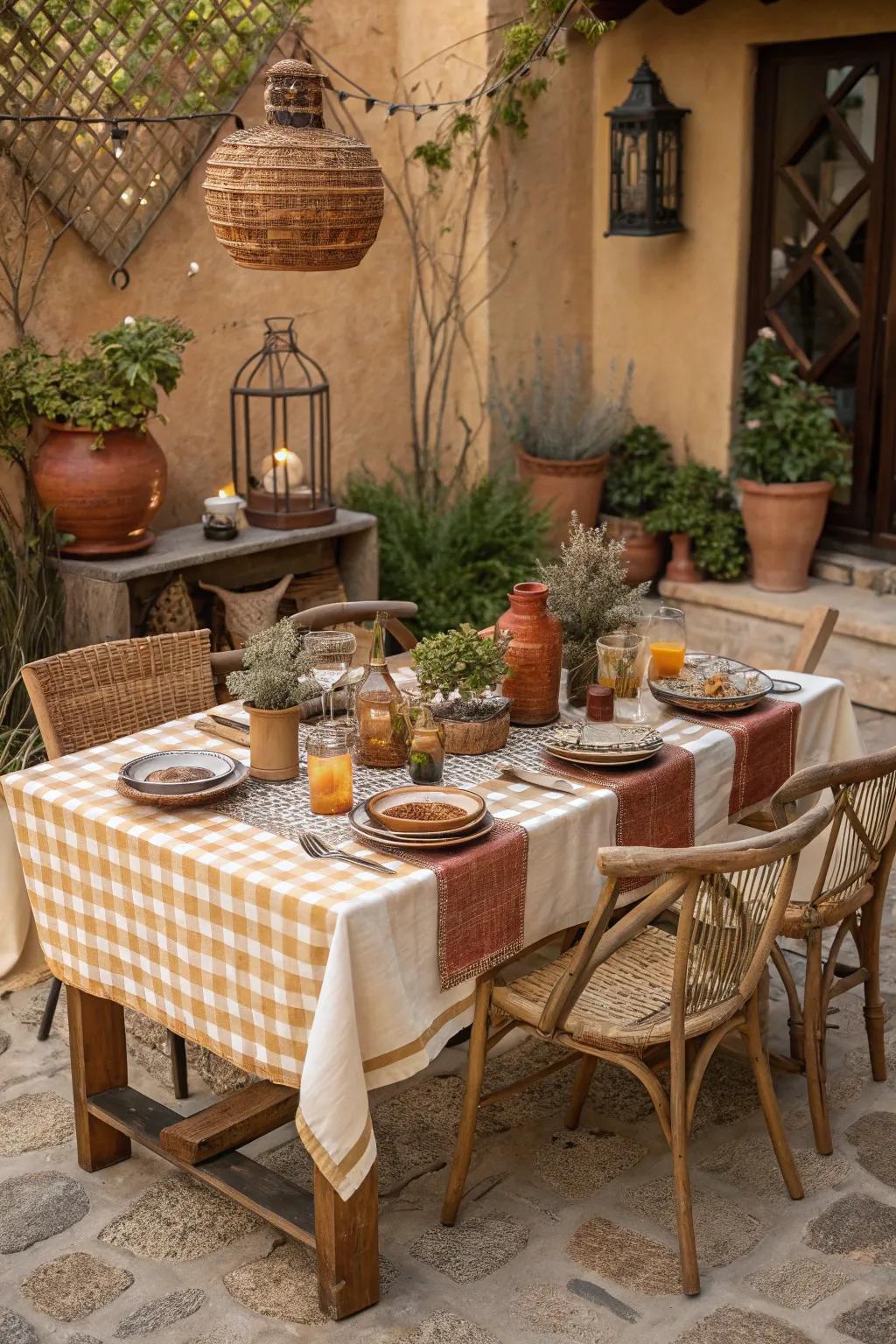 Deep, earth-inspired colors create a snug and welcoming Thanksgiving ambiance.