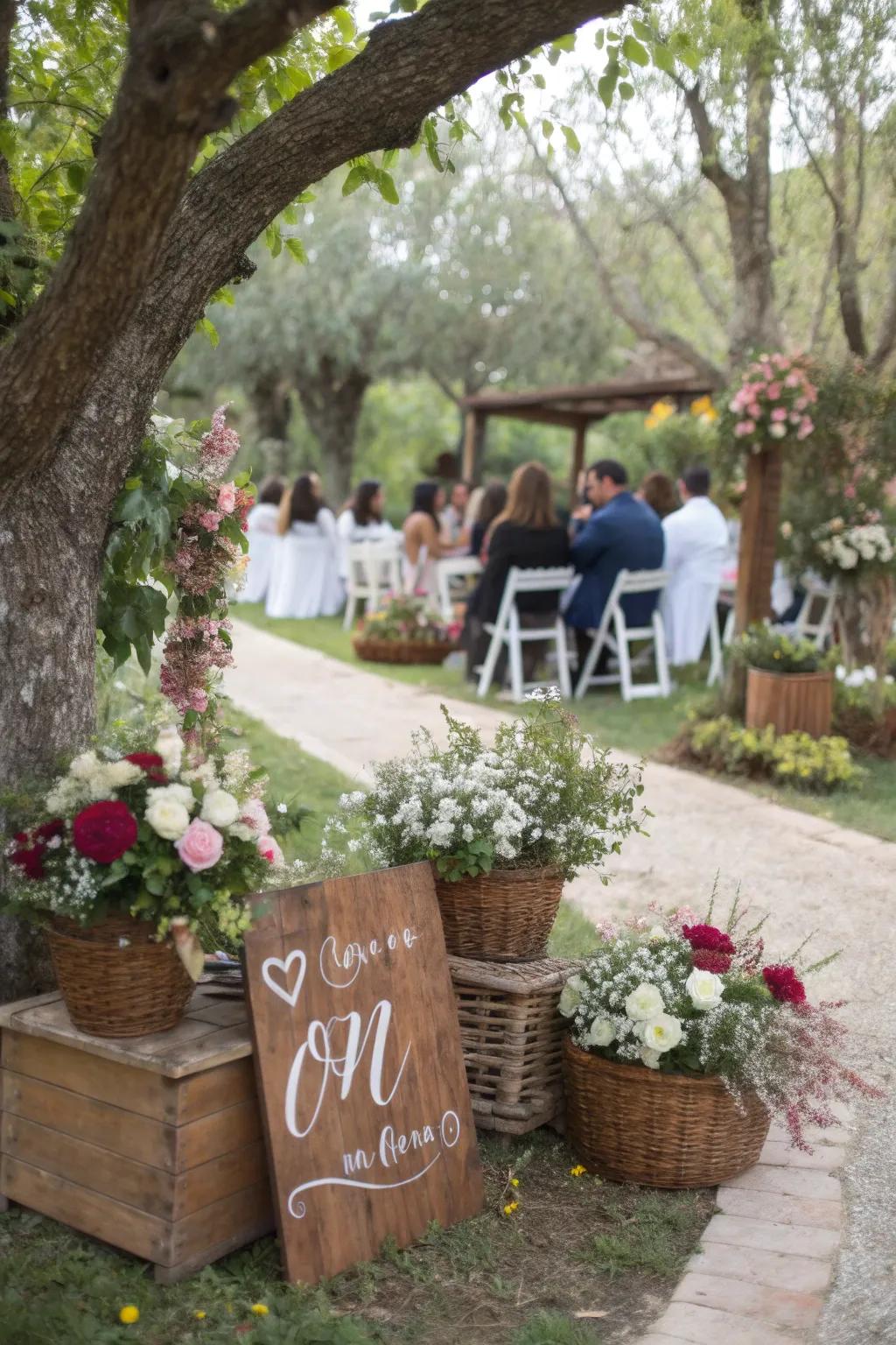 Inform your attendees using individualized ornamental signage.