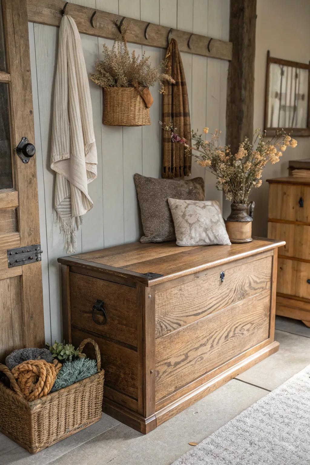 Countryside charm with an imitation timber finish.