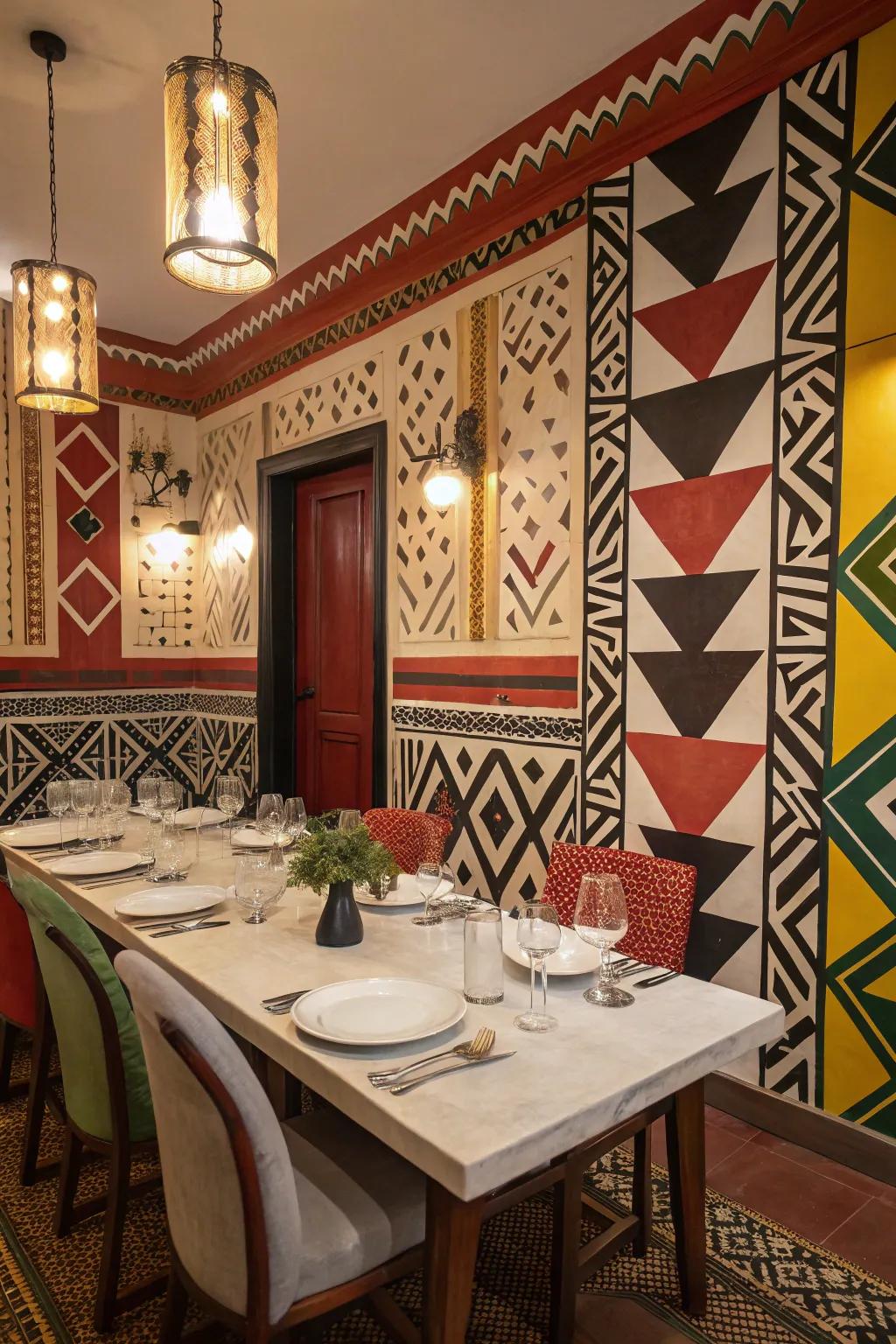 Bold patterns create a signature touch on your dining table.