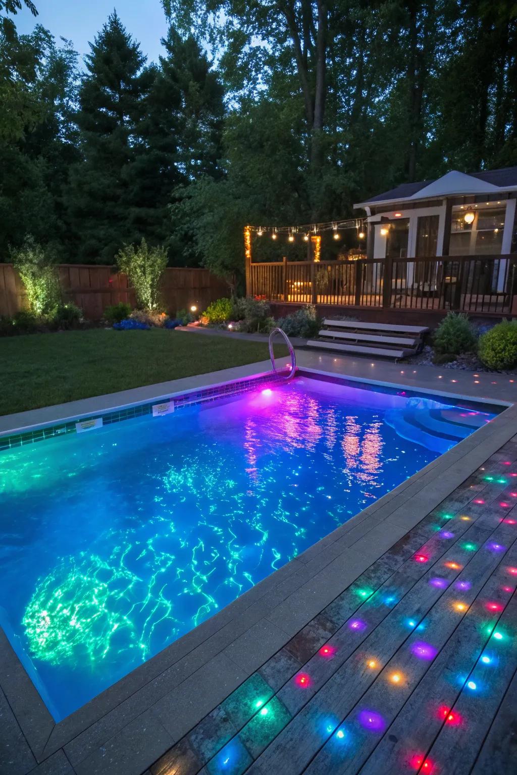Creative illumination can transform your pool into a spectacular nighttime vision.
