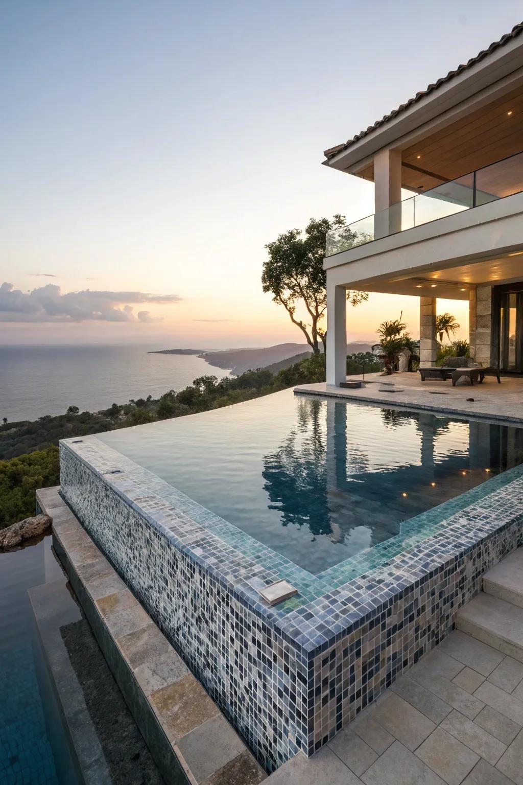 Unique features like elevated spas and infinity edges add luxury to any pool.