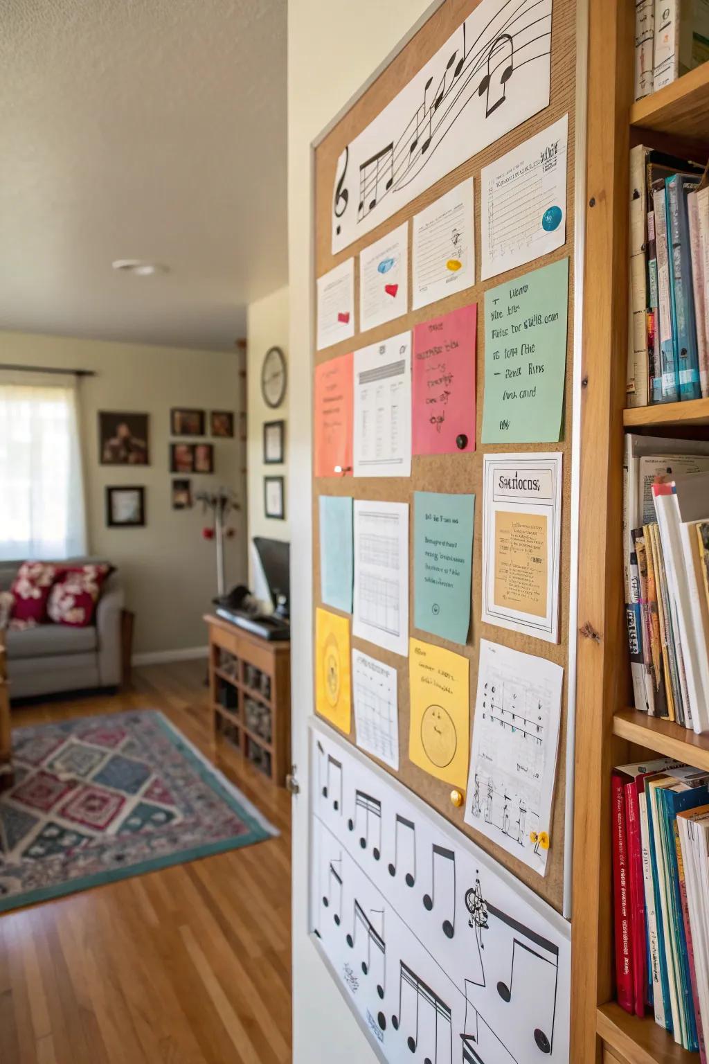 A musical board recommending playlists to enhance concentration.