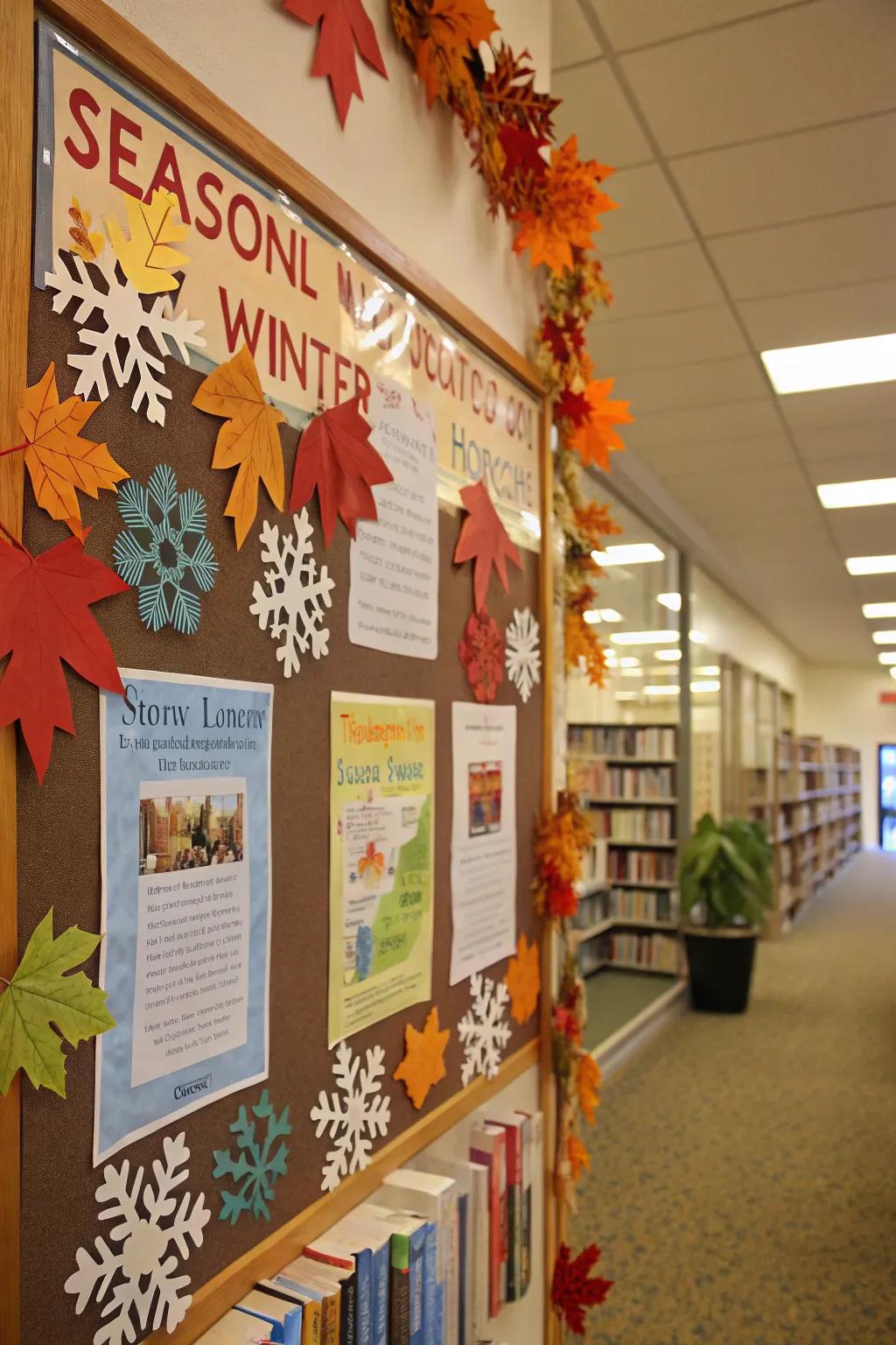 Seasonal enhancements keep the reading corner dynamic and captivating all year.