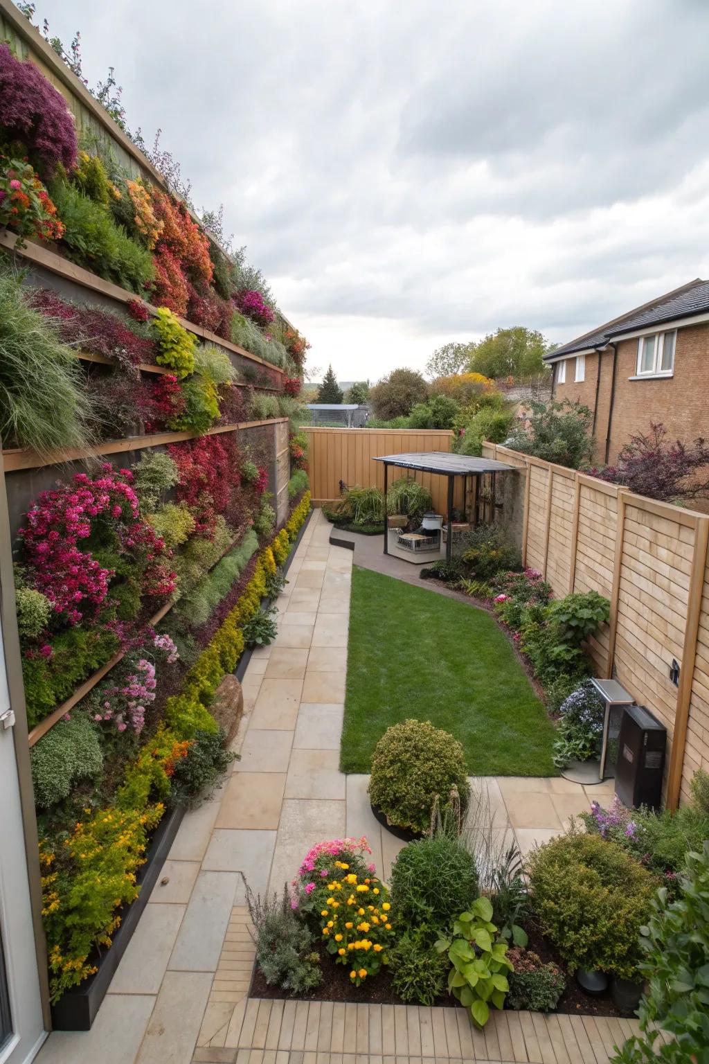 Hanging gardens make the most of your space and introduce lush beauty.