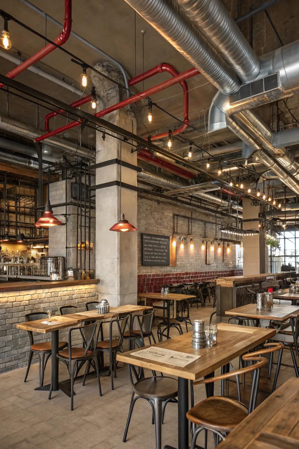 Industrial layout provides an intense yet chic sensation.