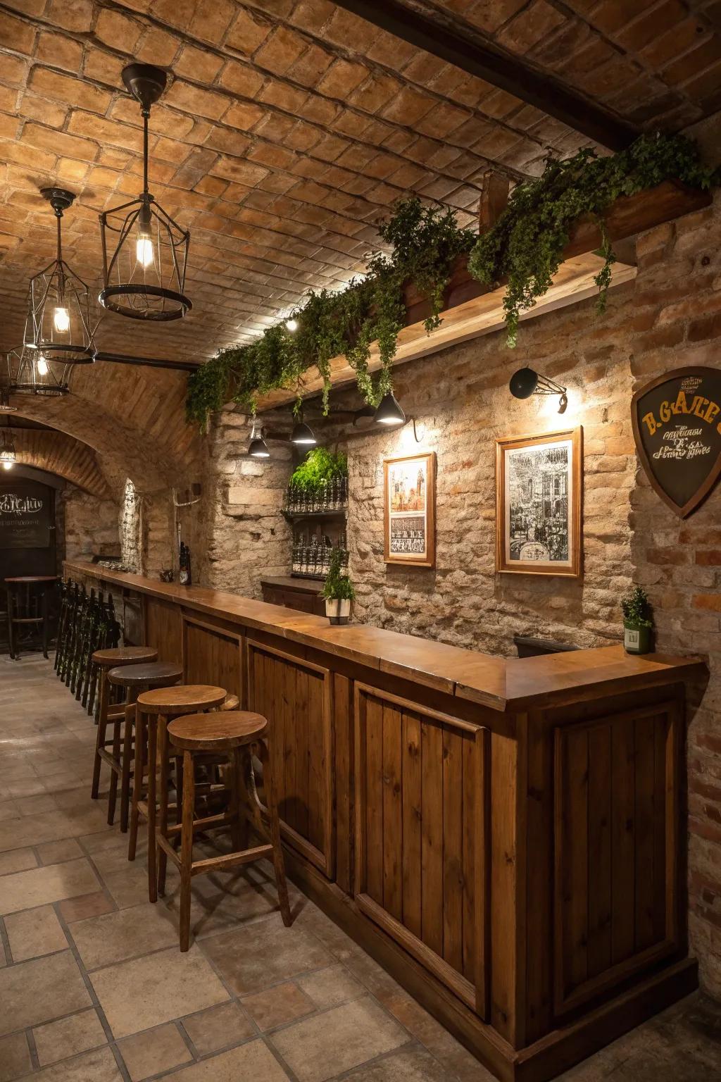 Uncovered brick facades lending a country and lasting magnetism.