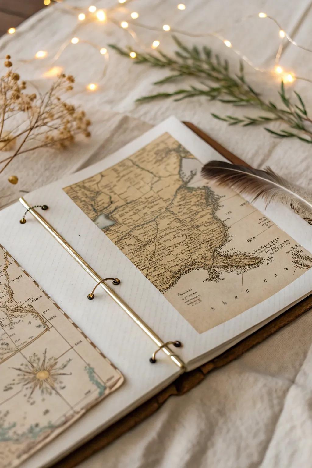 Map Your Memories: Fashion enchanting scrapbook pages employing vintage maps as your foundation.