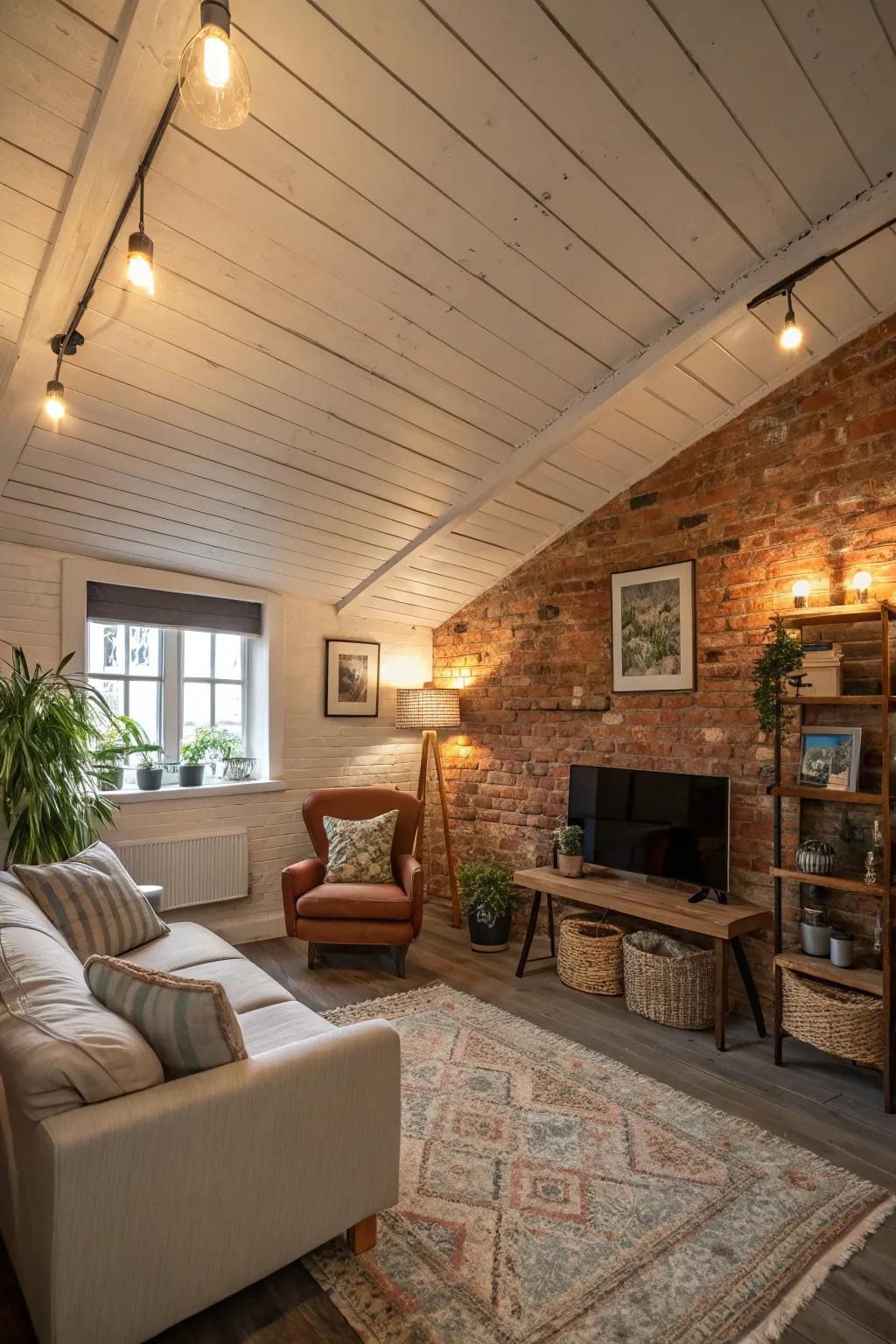 A textured, layered aesthetic featuring mixed materials alongside shiplap.