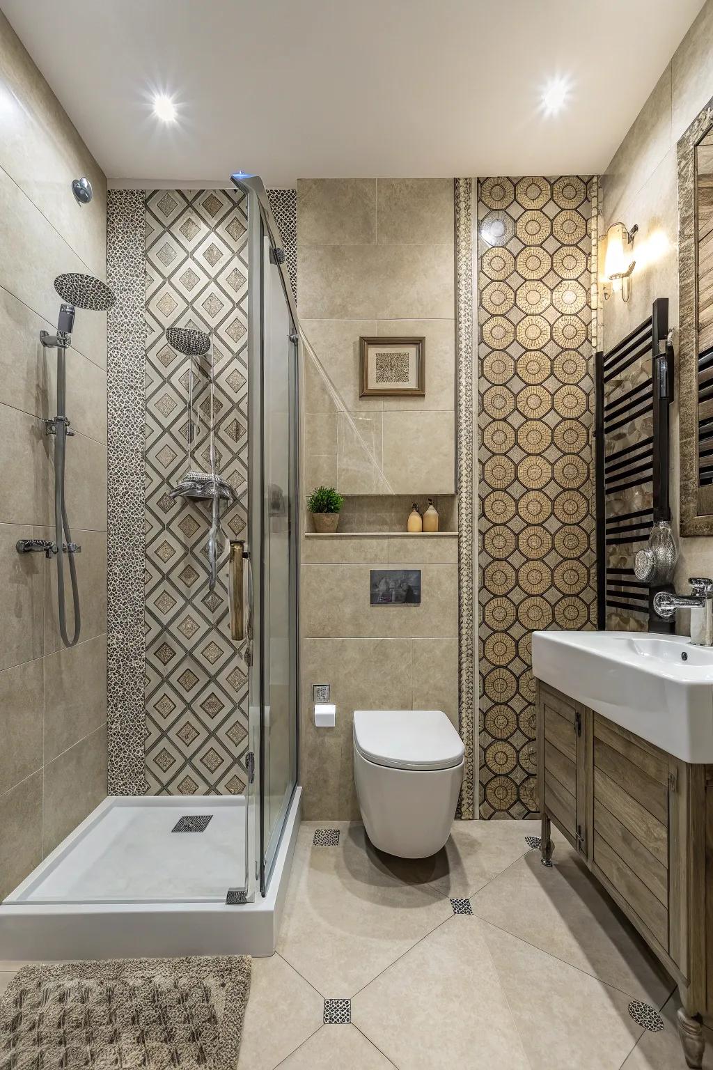 Tile features introduce personality and dimension to your bathroom design.