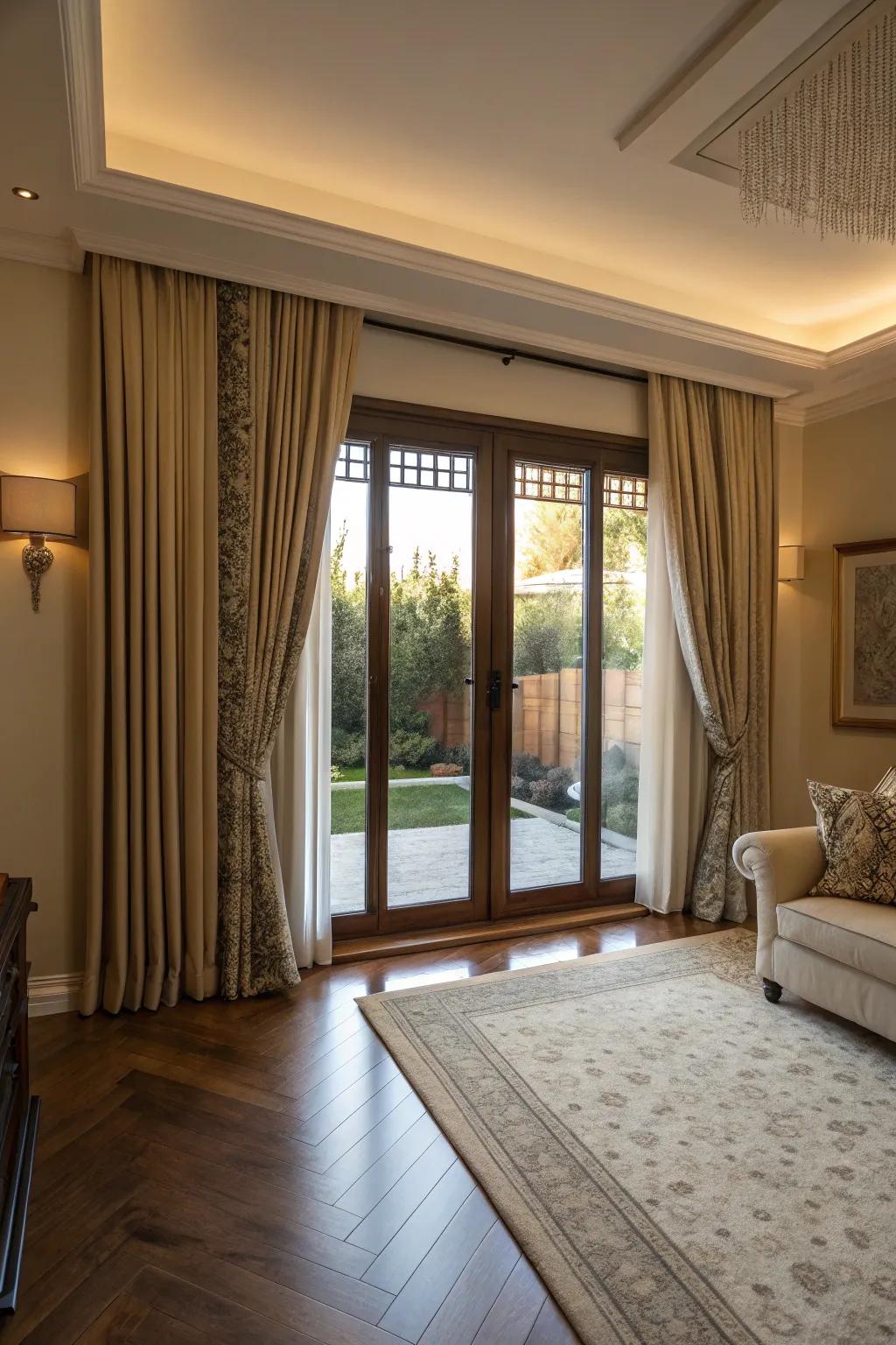 Practical hanging fabrics introduce softness and usability.