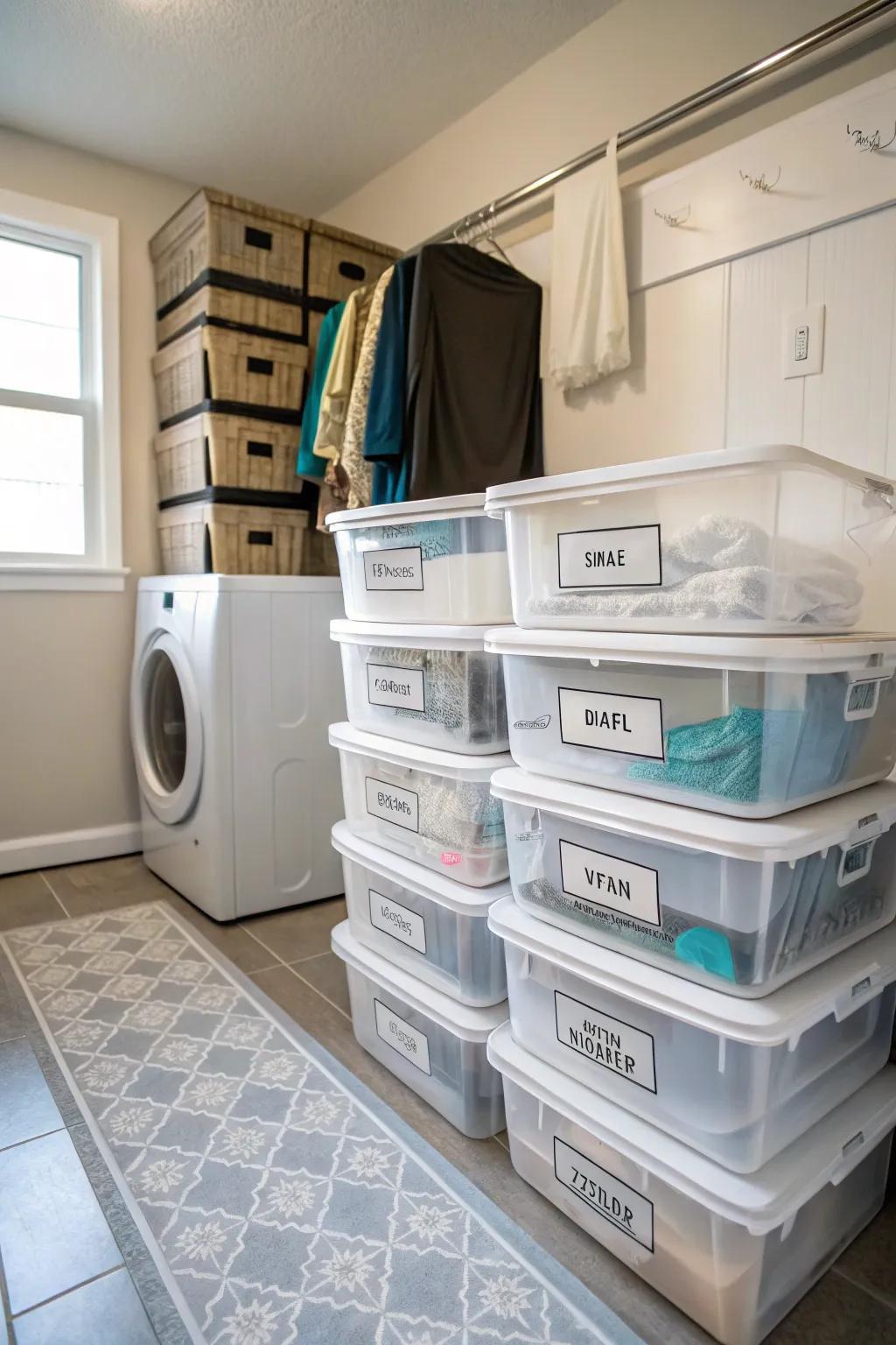 Arrange with efficiency through nestable storage containers.