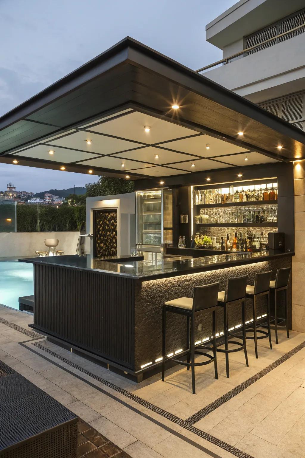A well-planned layout guarantees your compact pool bar is both practical and stylish.
