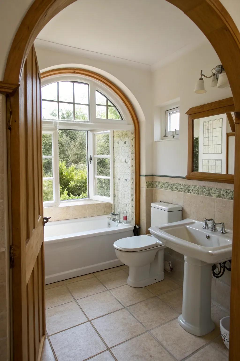 Arched entrances and windows gives classic Mediterranean architectural looks.