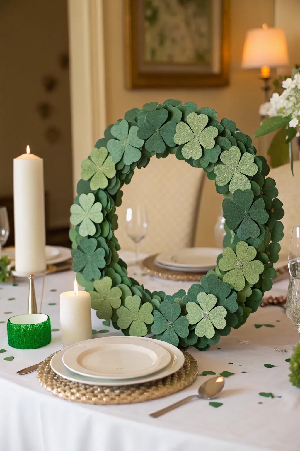 A trefoil garland injects a crafty, charming element into your display.