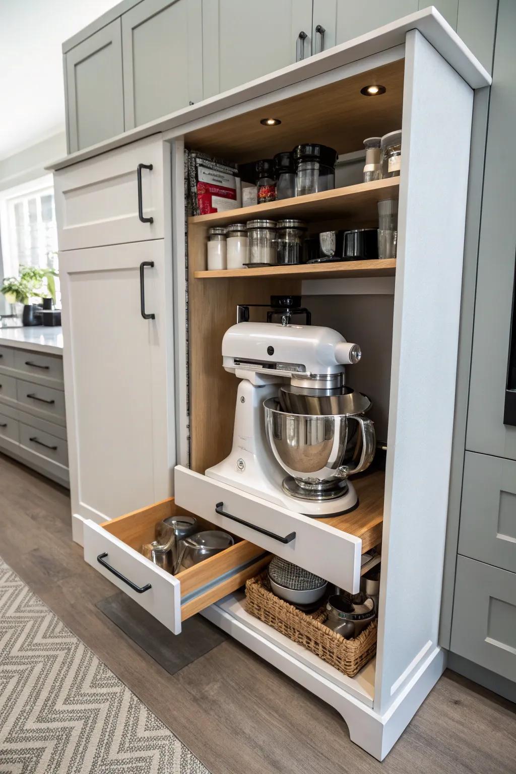 Custom tidiness: Tailored cabinet design for an organized cooking space