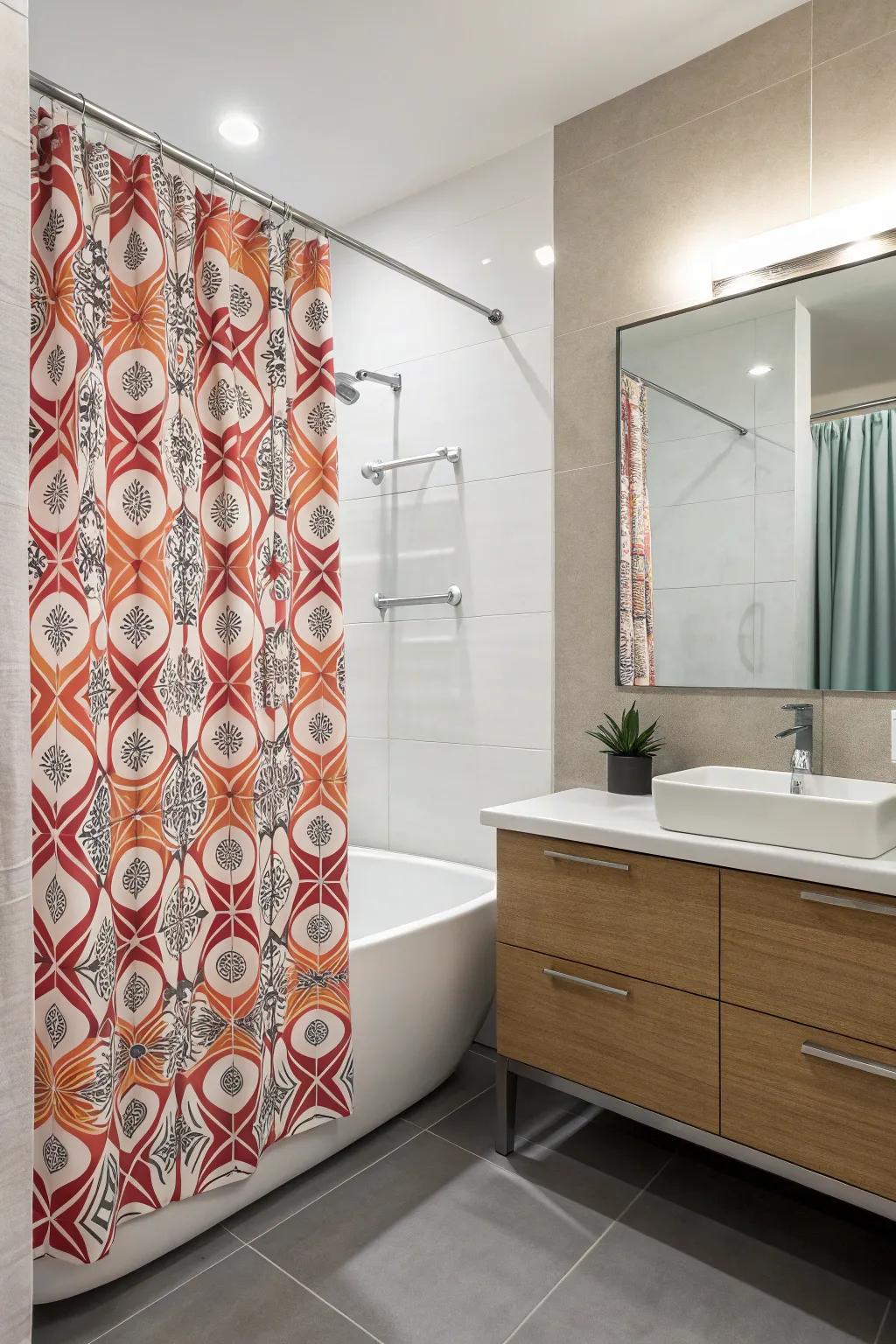 Bold motifs can transform your bathroom into a lively area.