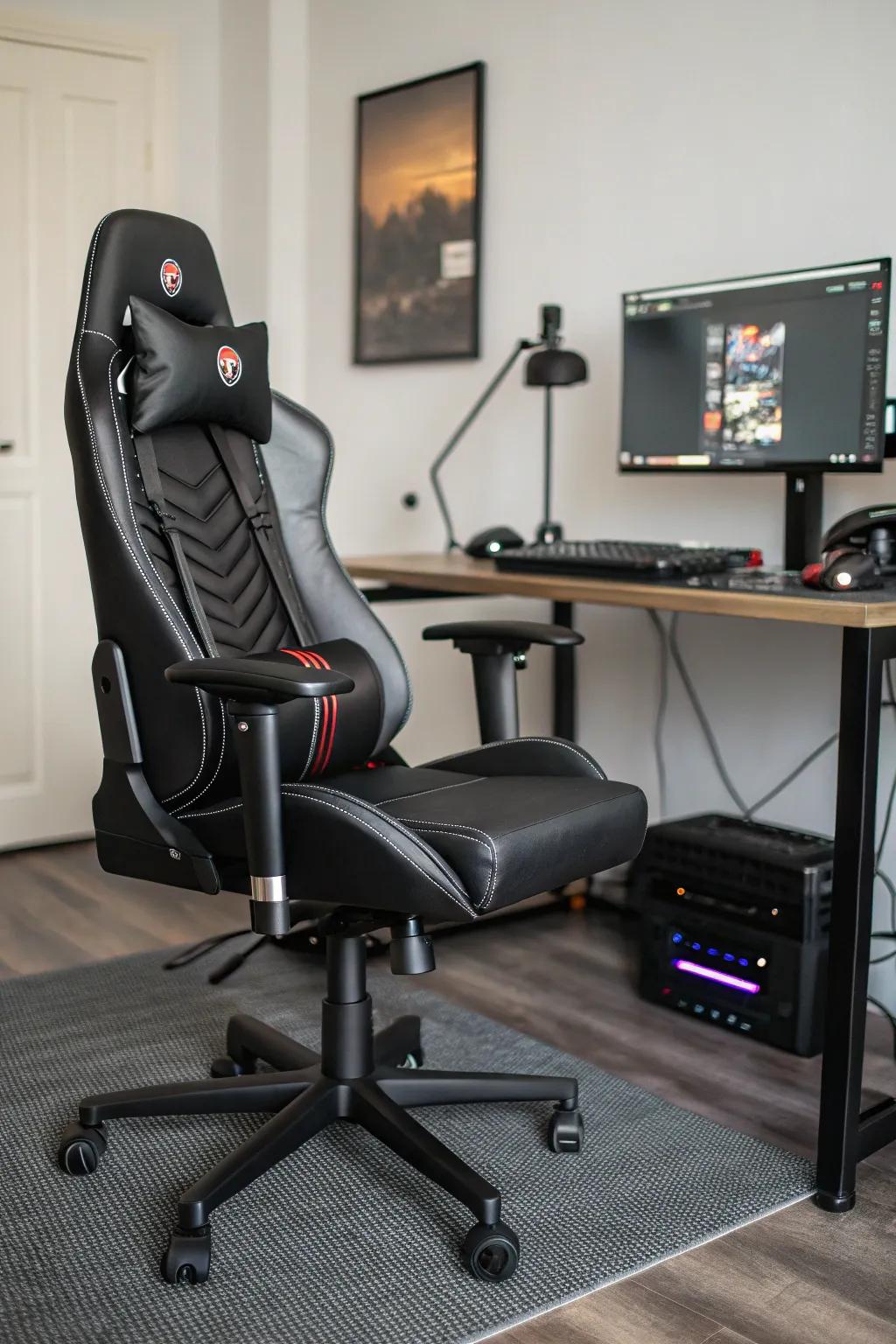 Maintain your comfort during long sessions with a quality ergonomic gaming chair.