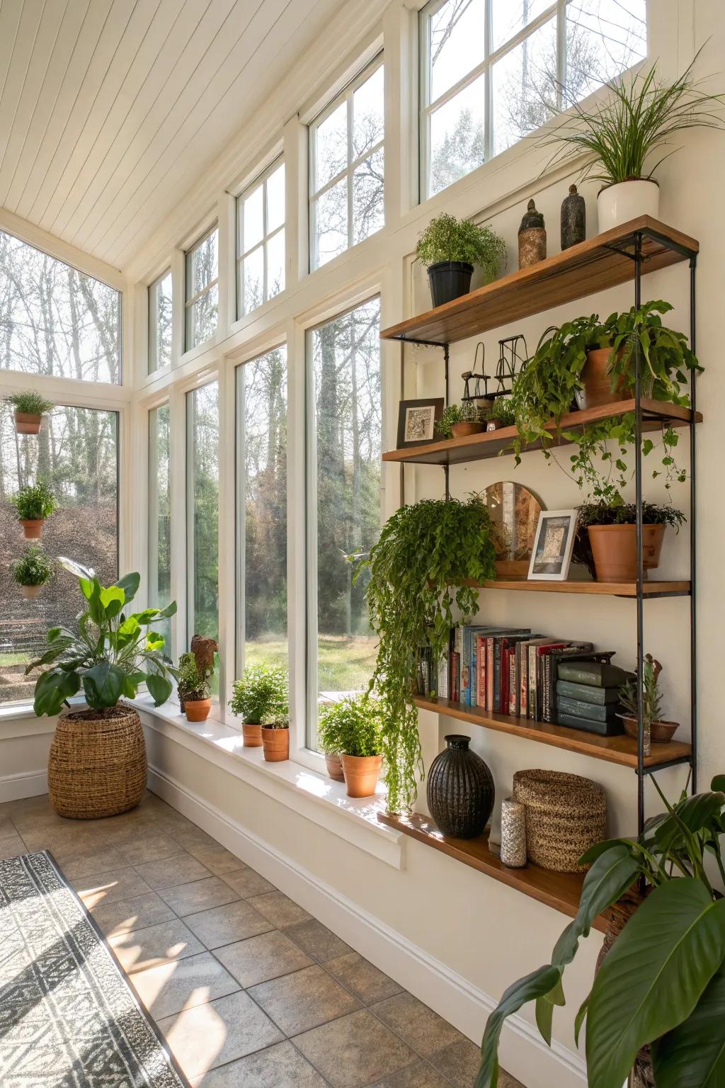 Vertical space utilization enhances style and functionality.