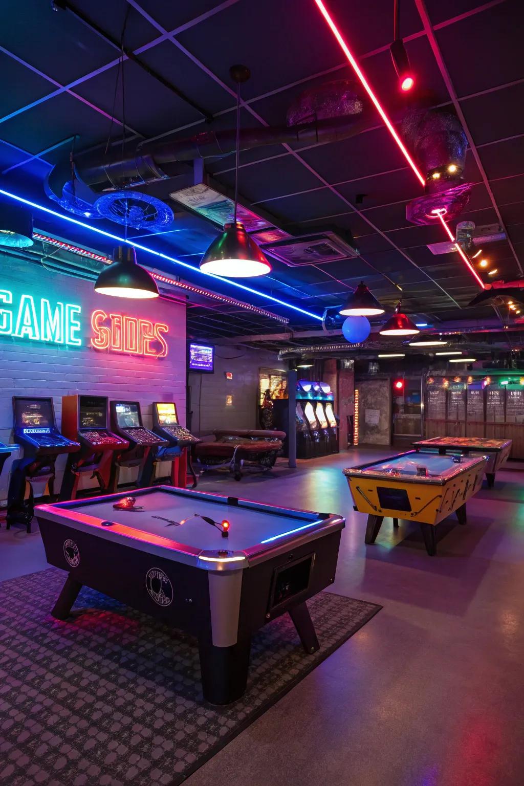 Creative lighting dramatically changes the space.