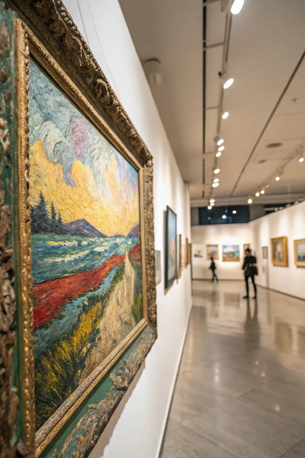 Complex layers of texture create a fascinating visual impact in this contemporary work.