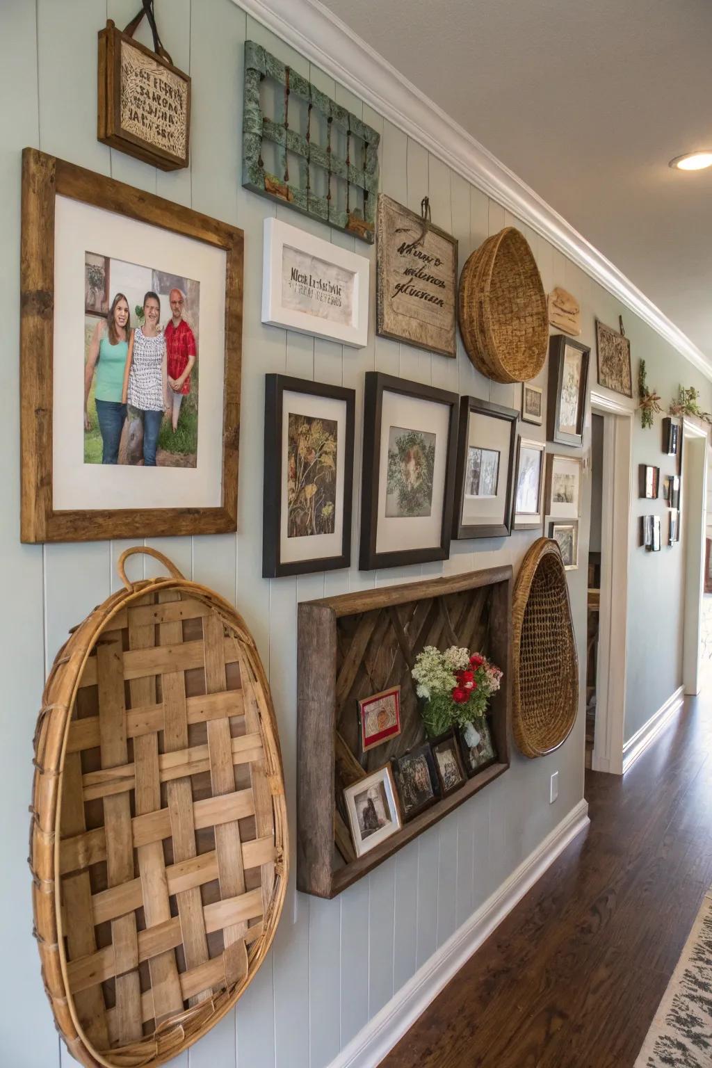 Introduce texture to your design wall with woven platters.