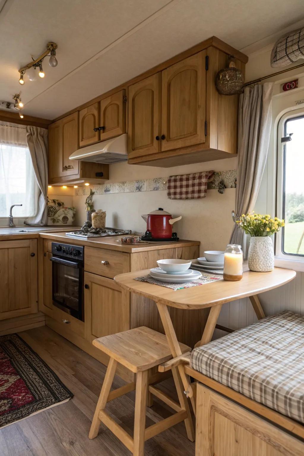 Natural things like wood add warmth and a cozy feeling.