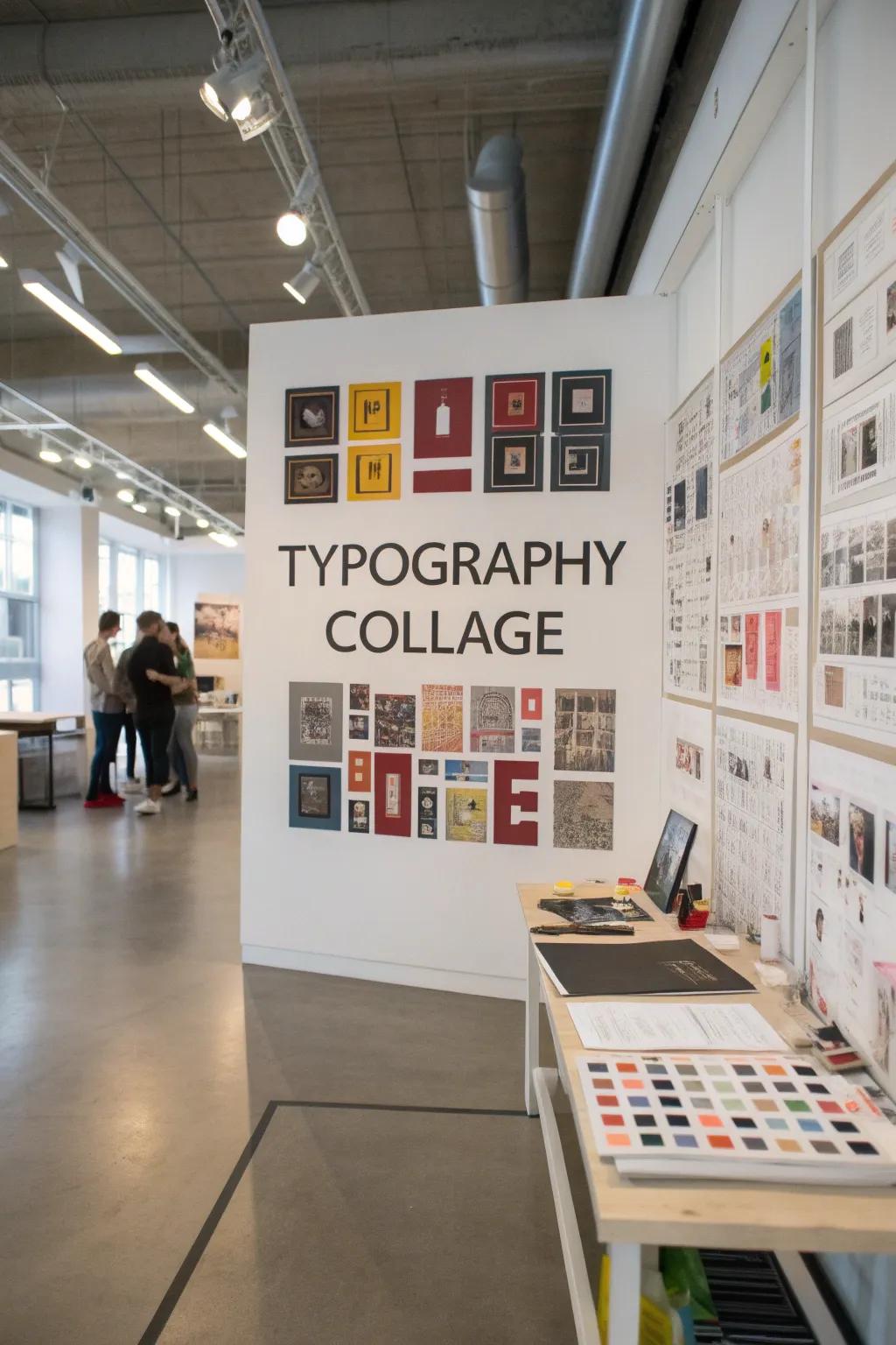 Vision boards inspire creativity through varied typography.