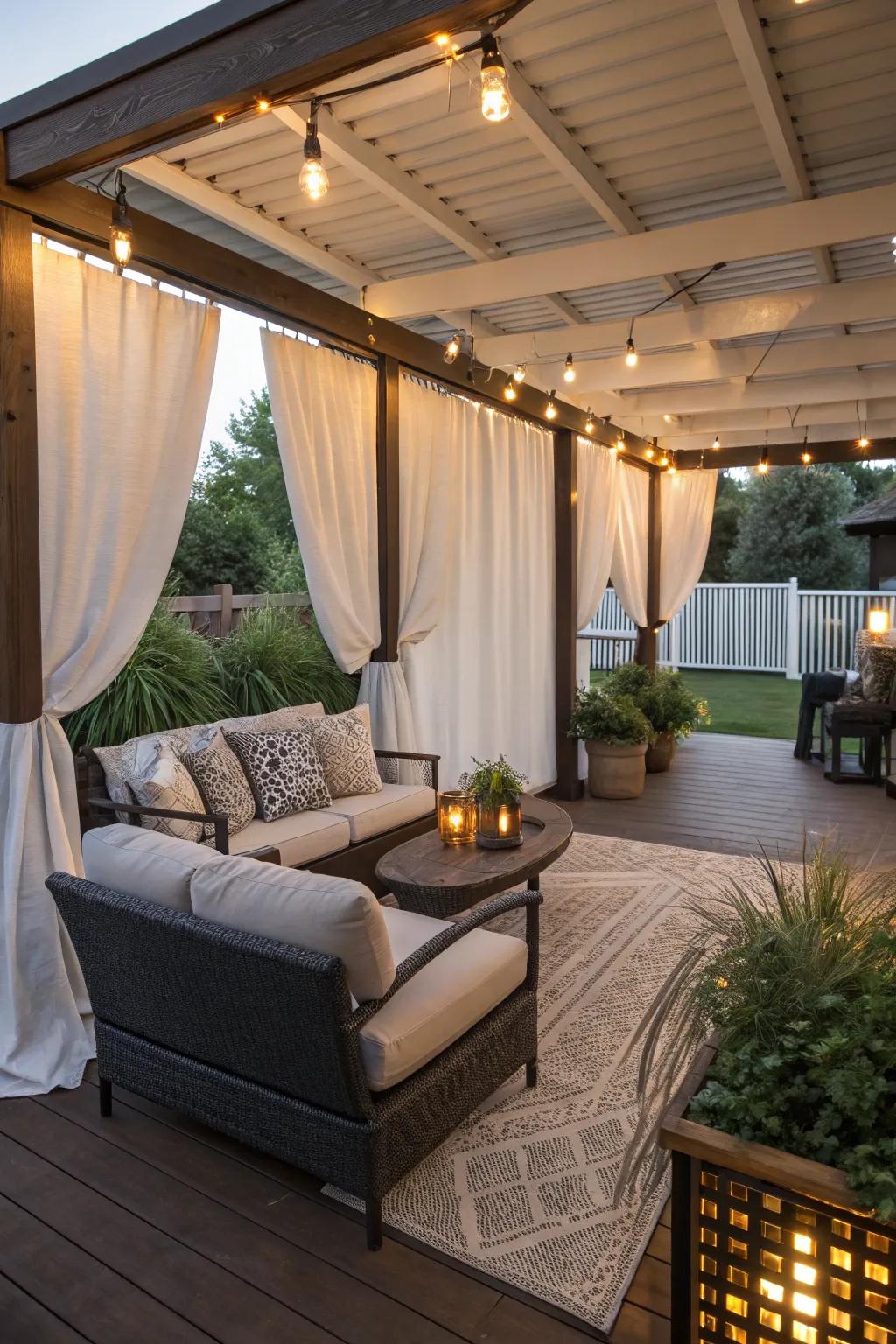 Enjoy privacy with elegant screens.