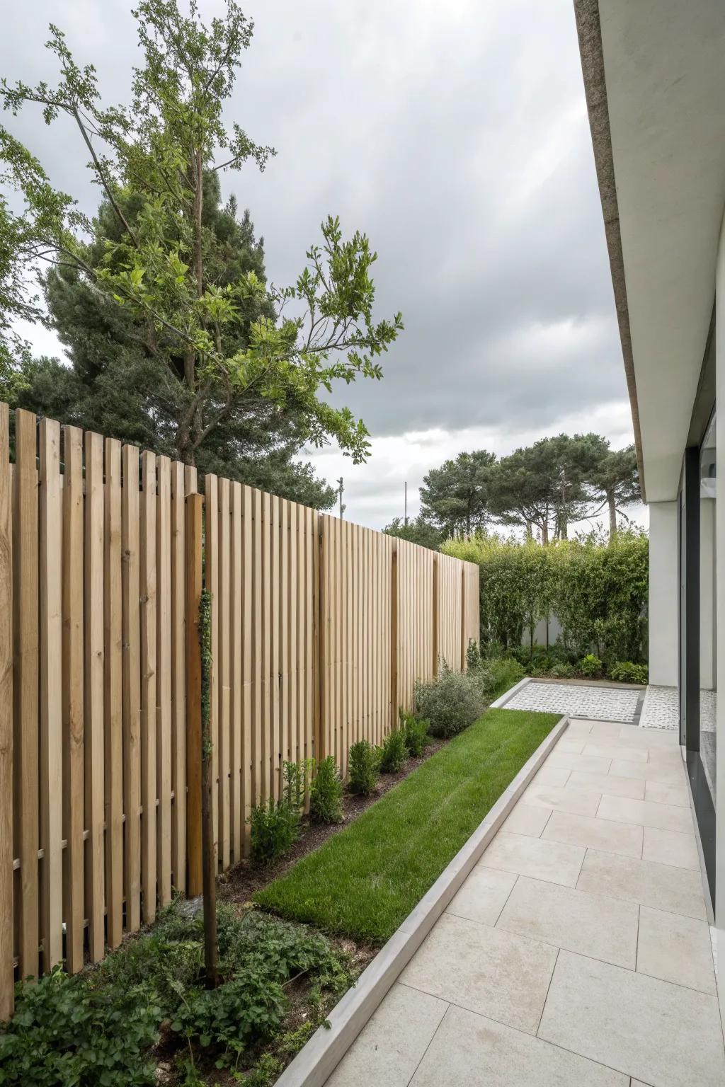 Vertical slats bring a touch of minimalism to your garden.