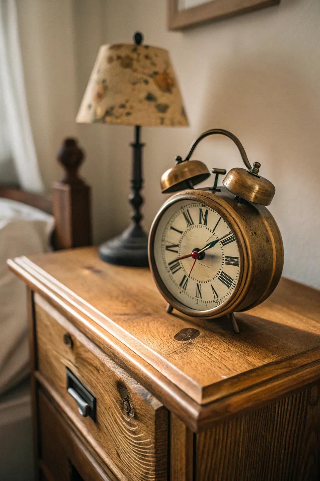 Antiquated clocks usher in ageless charm.
