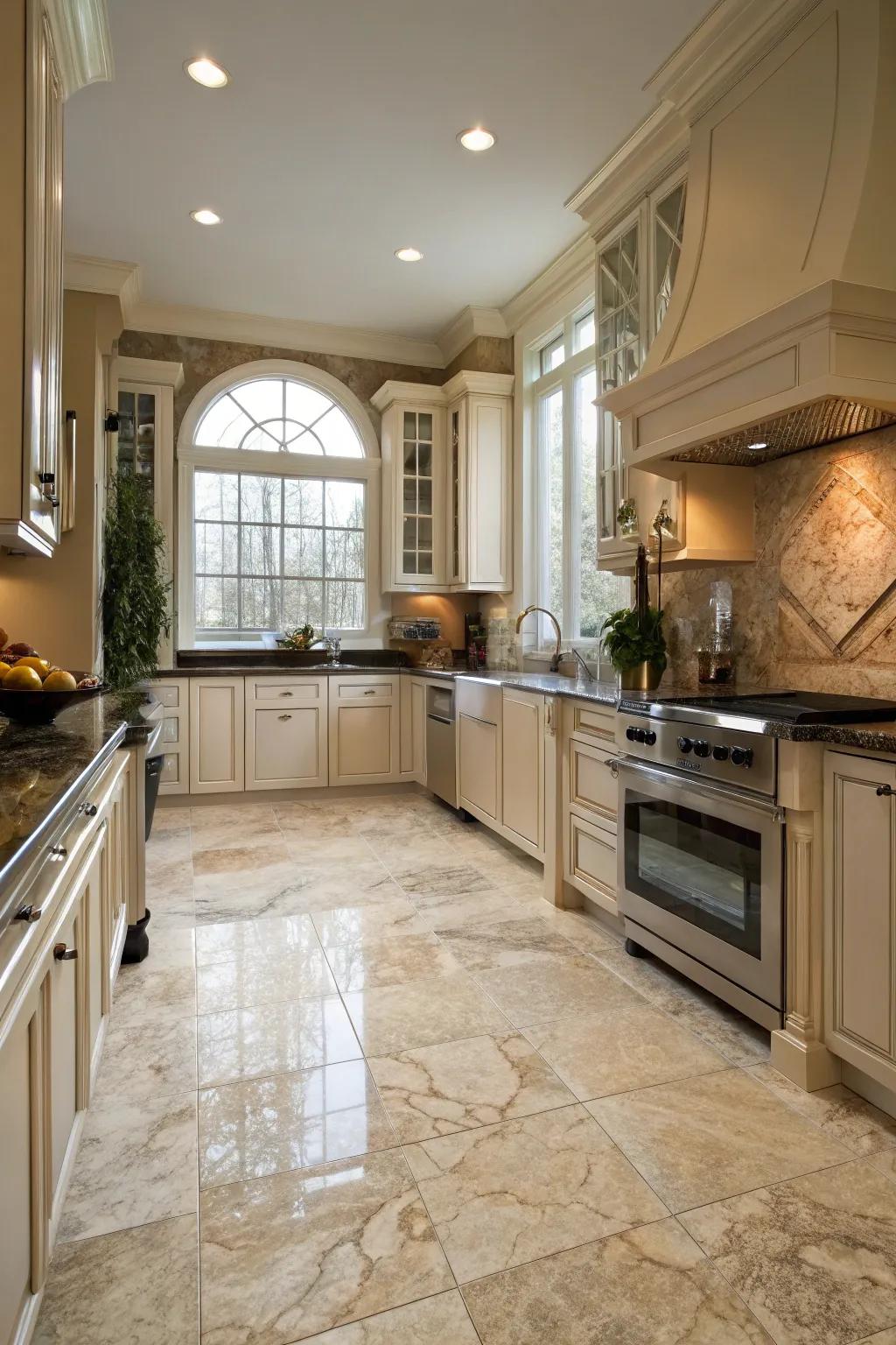 With practical vinyl, you can achieve the opulent look of stone.
