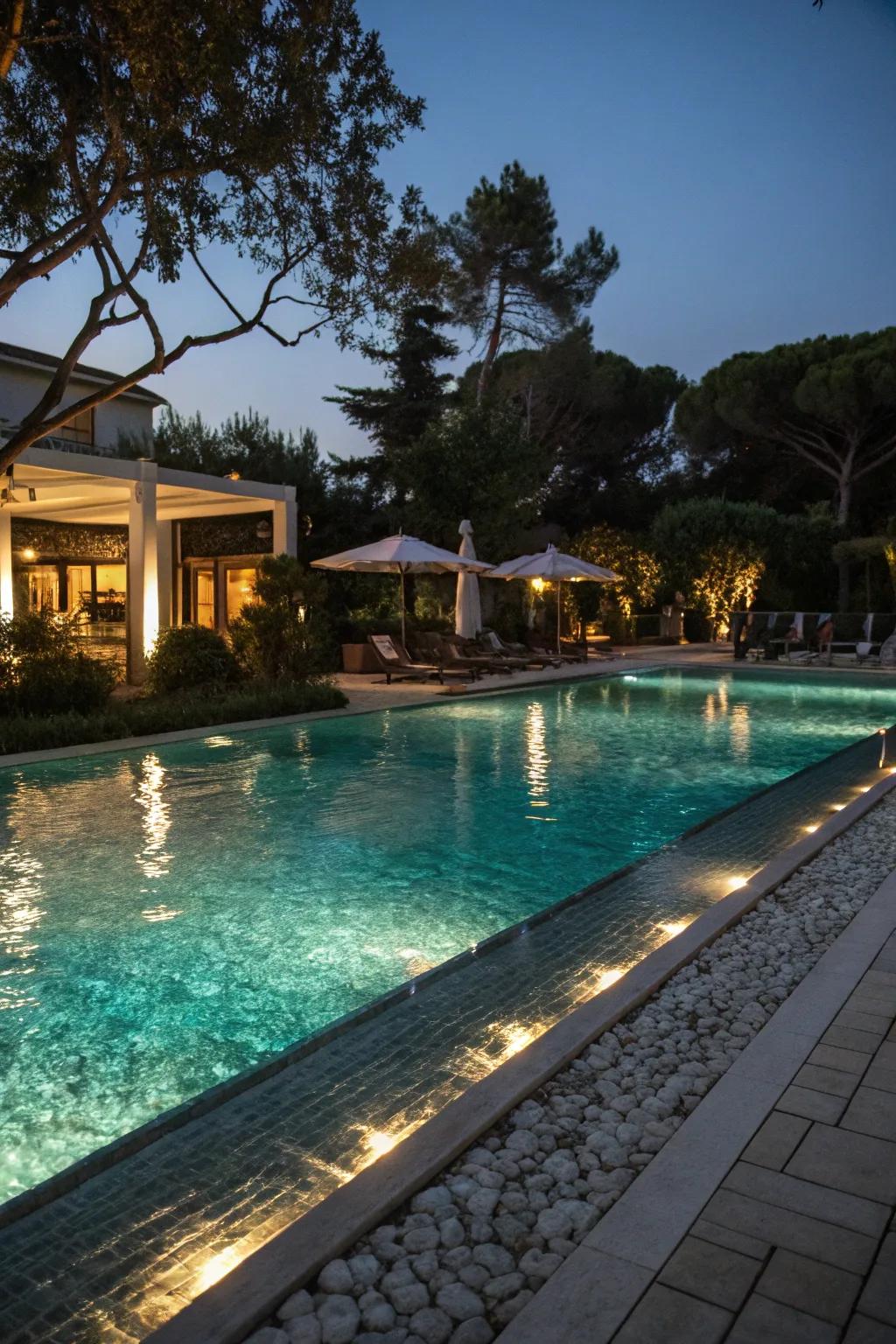 Appropriate lighting can turn your pool into an evening sanctuary.
