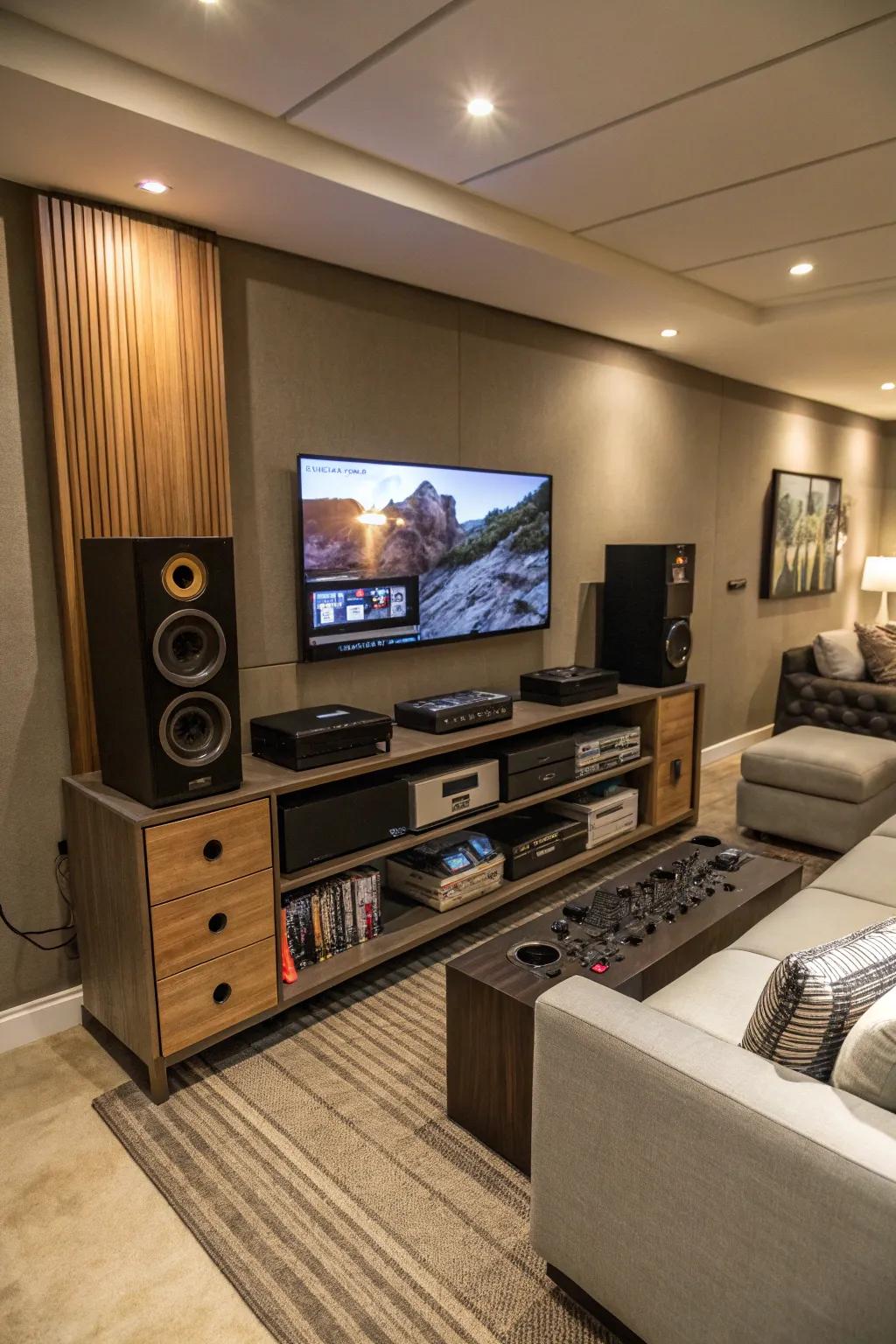 A thoughtfully designed media hub elevates your viewing pleasure.