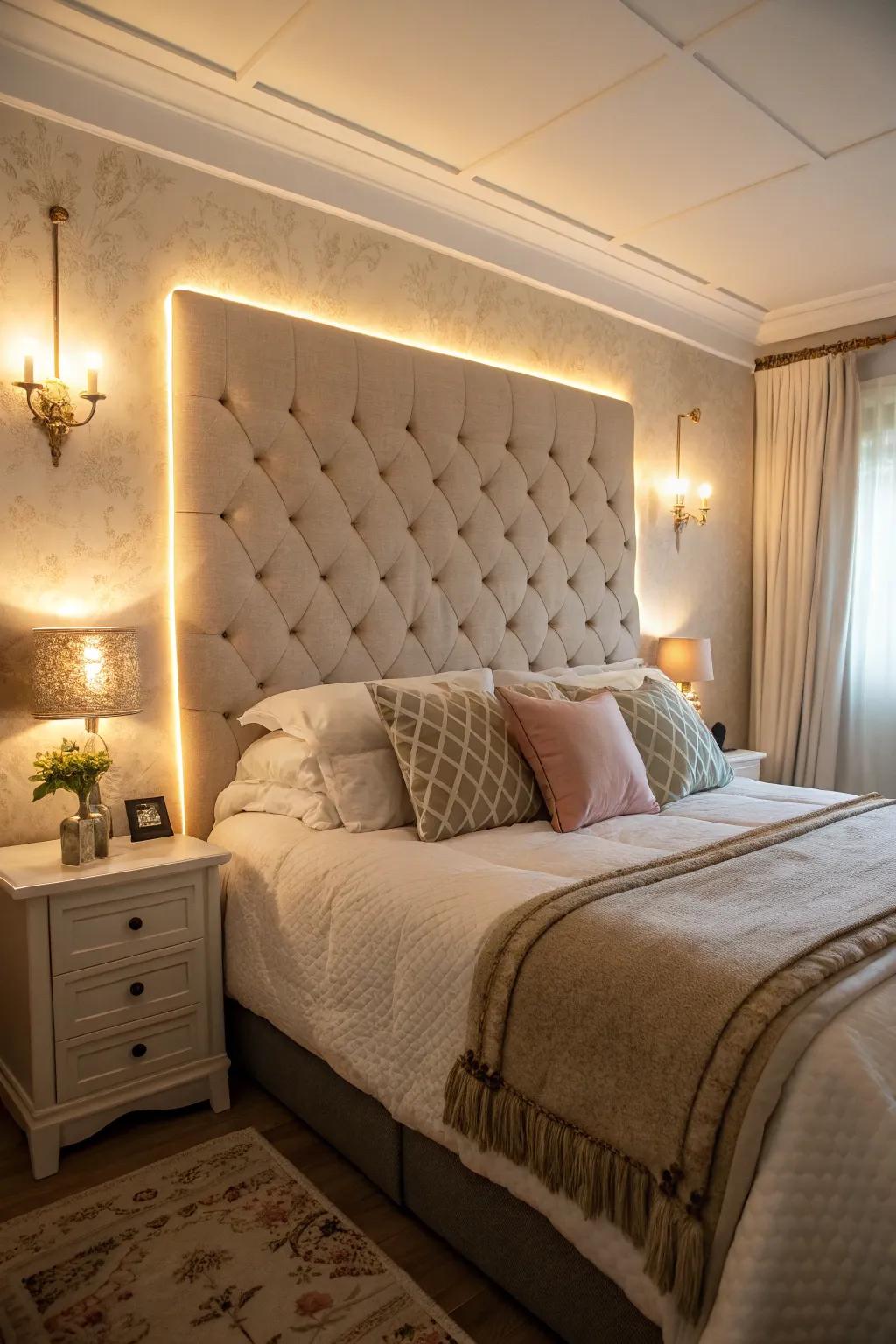 Integrated lighting enriches your sleeping area with warmth and atmosphere.