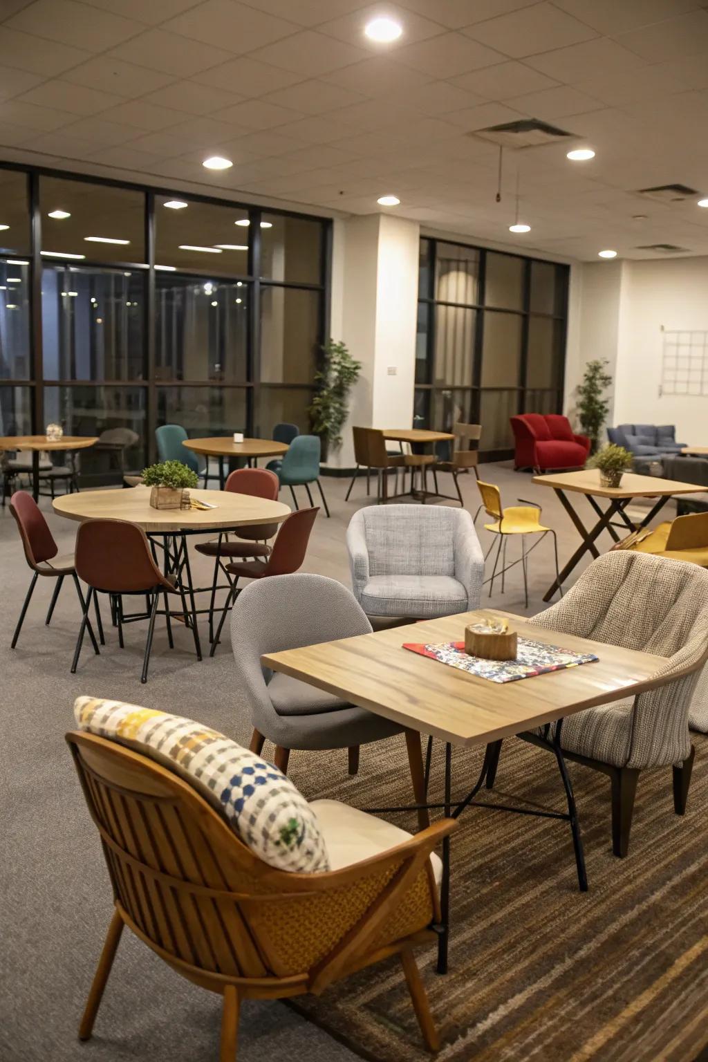 An adaptable layout that adjusts to varying group sizes and requirements.