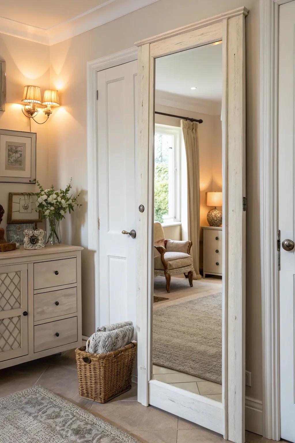 Mirrors enhance both space and style in wardrobe design.