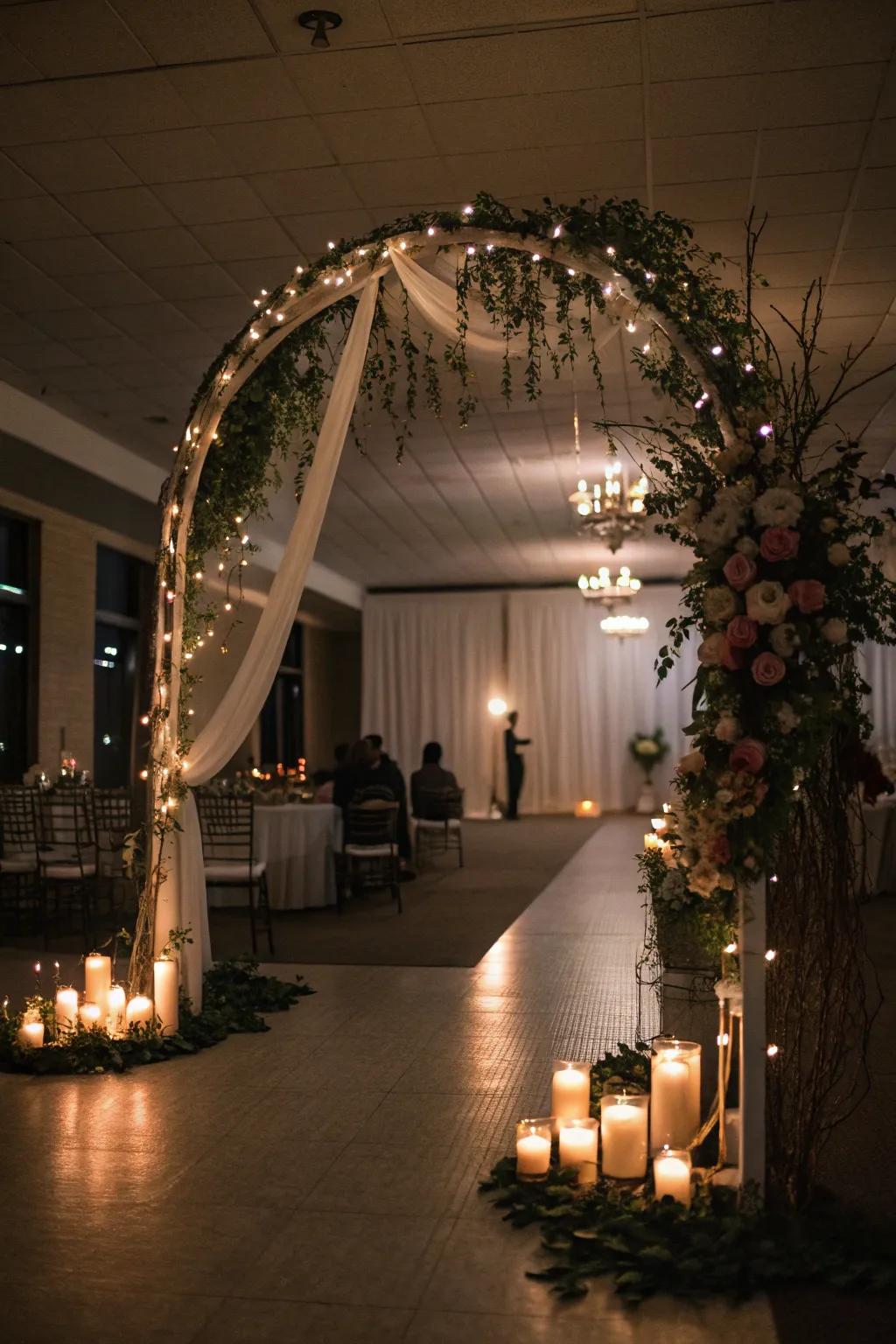 Sentimental lighting with fairy lights forms a captivating radiance.