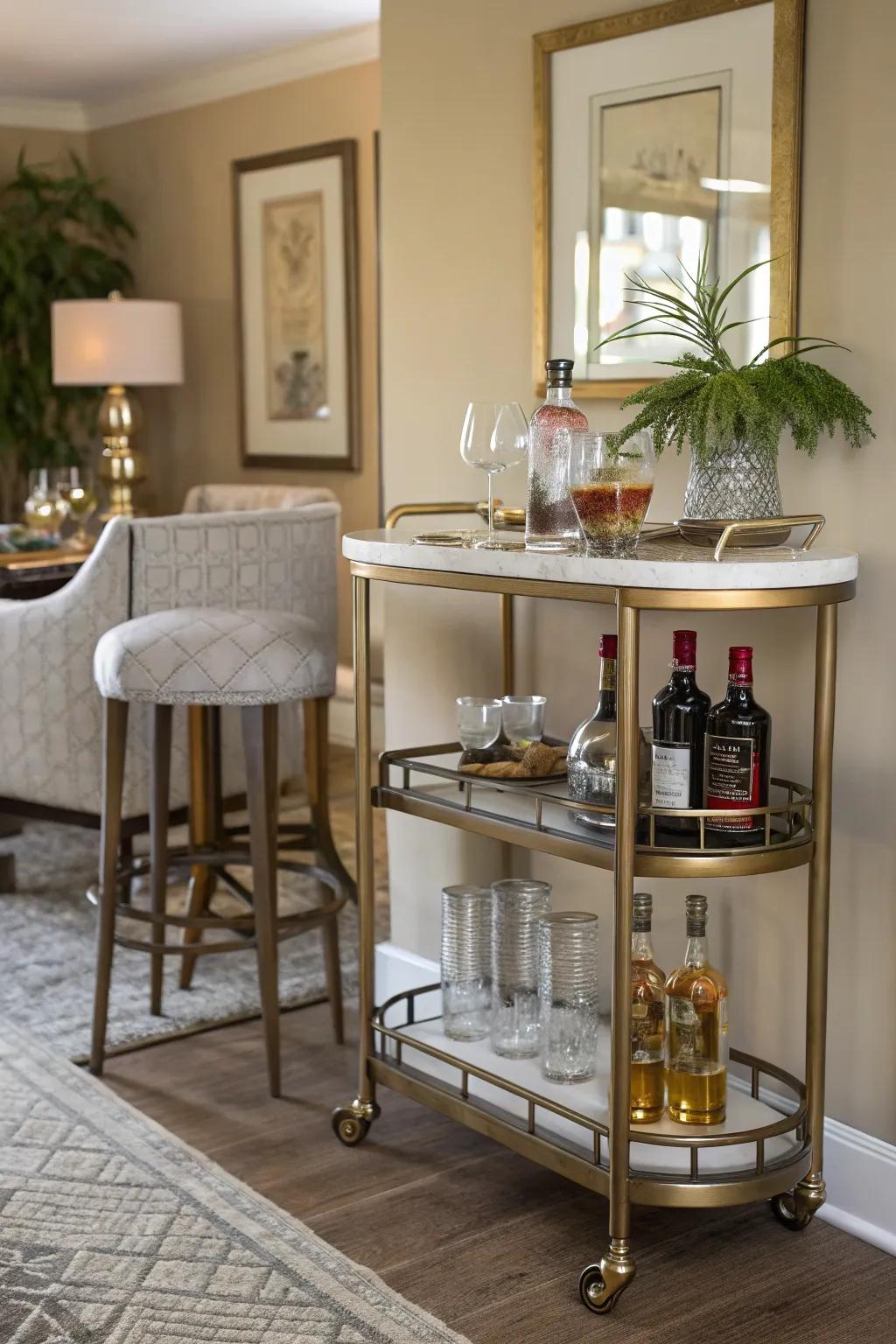 Unwind with a drink in your home bar.