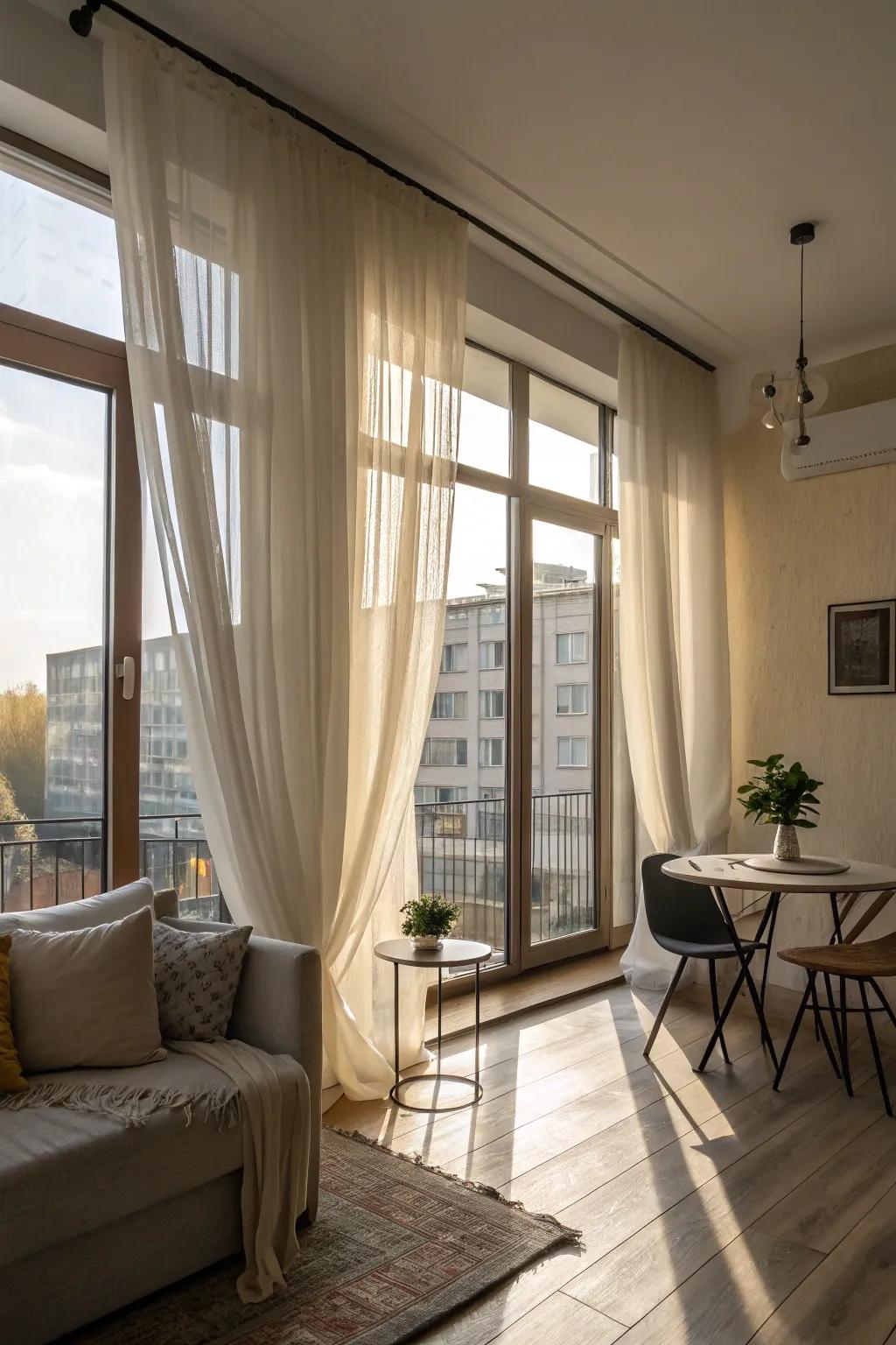 Natural illumination brightens and enlarges small spaces.