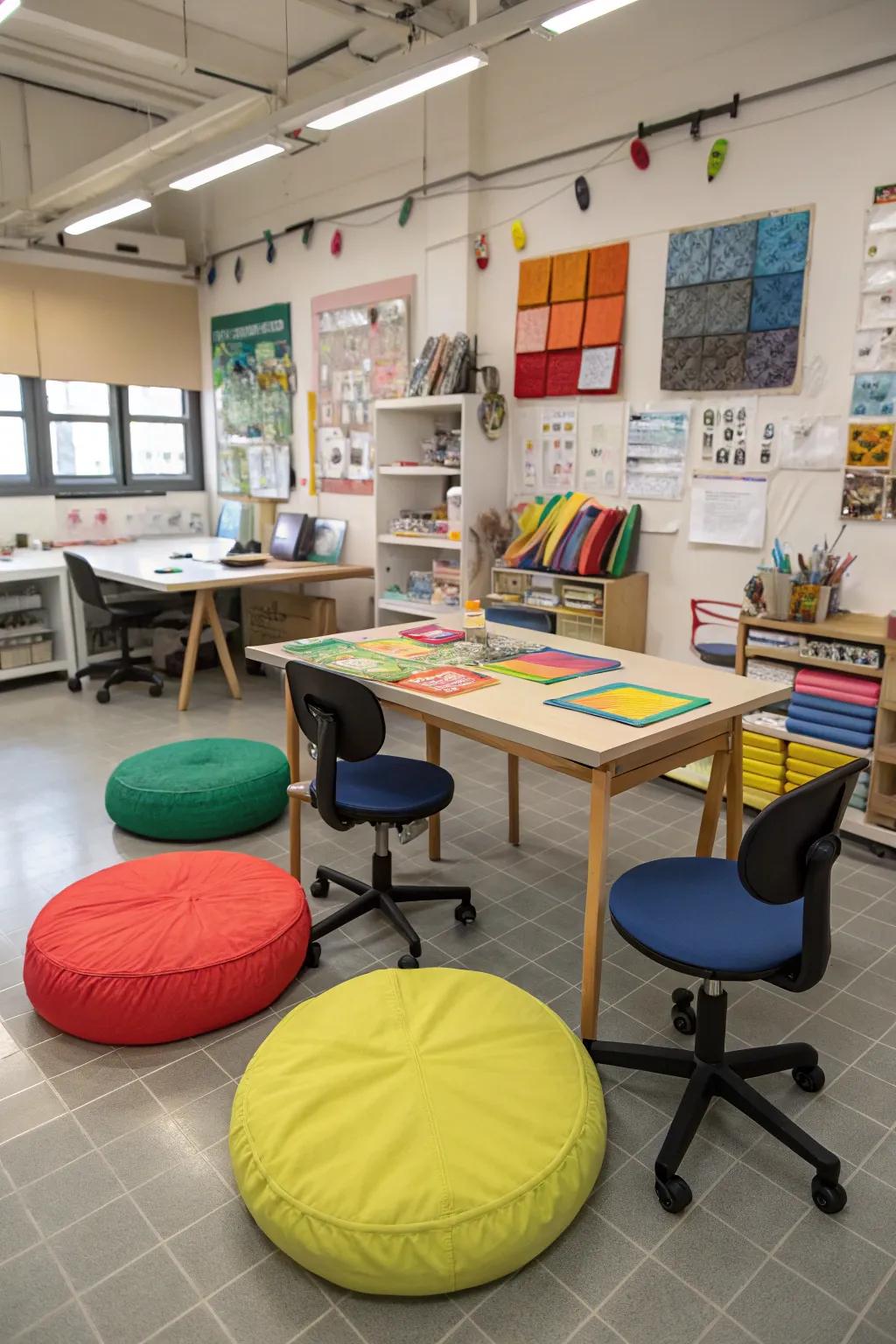 Comfortable seating keeps your creative energy flowing.