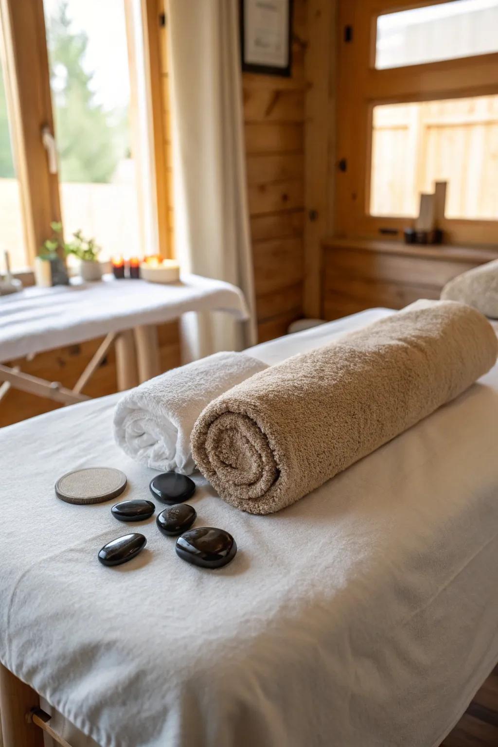 Employ heat to intensify relaxation during your massage.