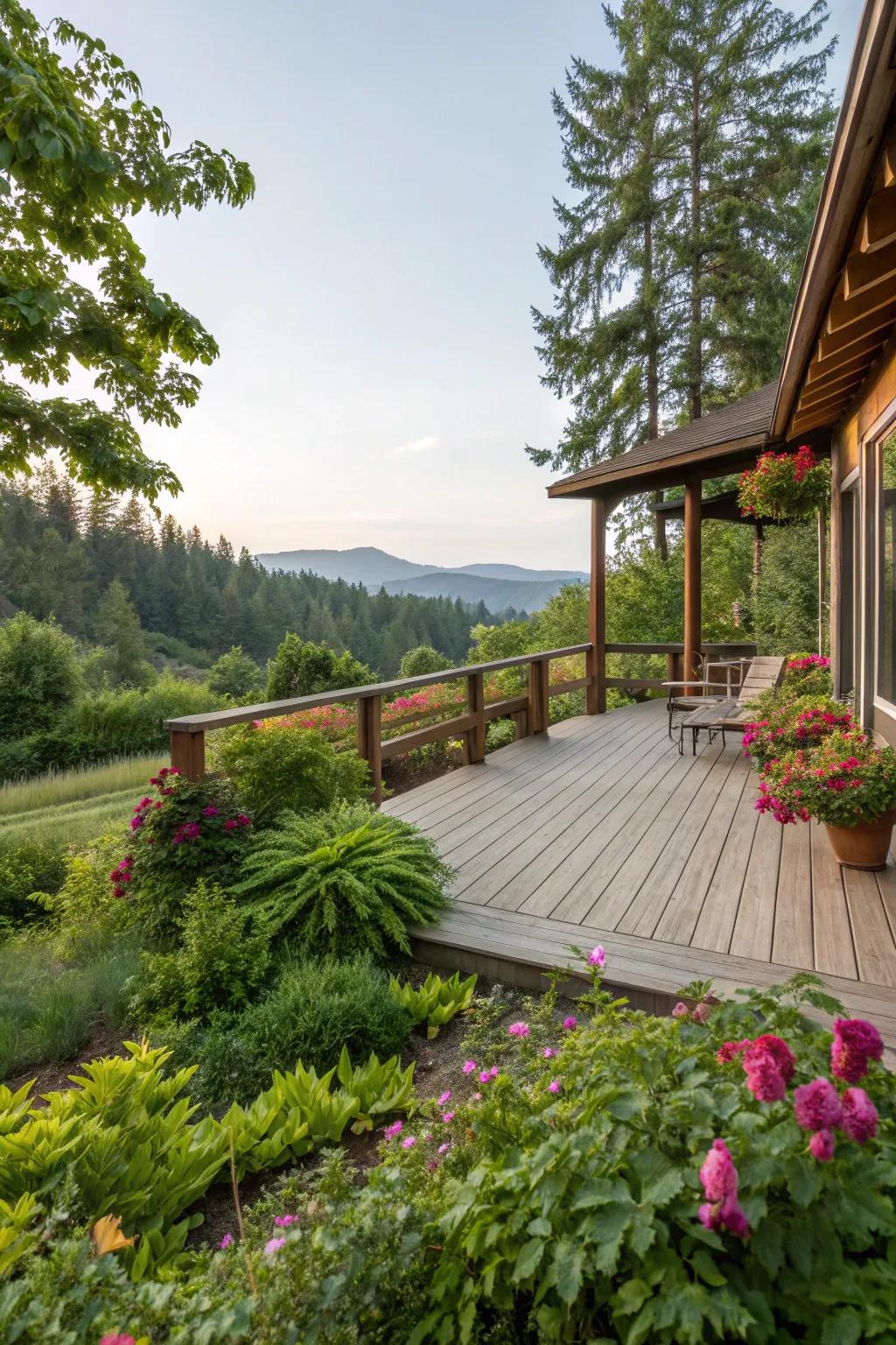 Green boundaries enrich any deck with vibrancy and life.